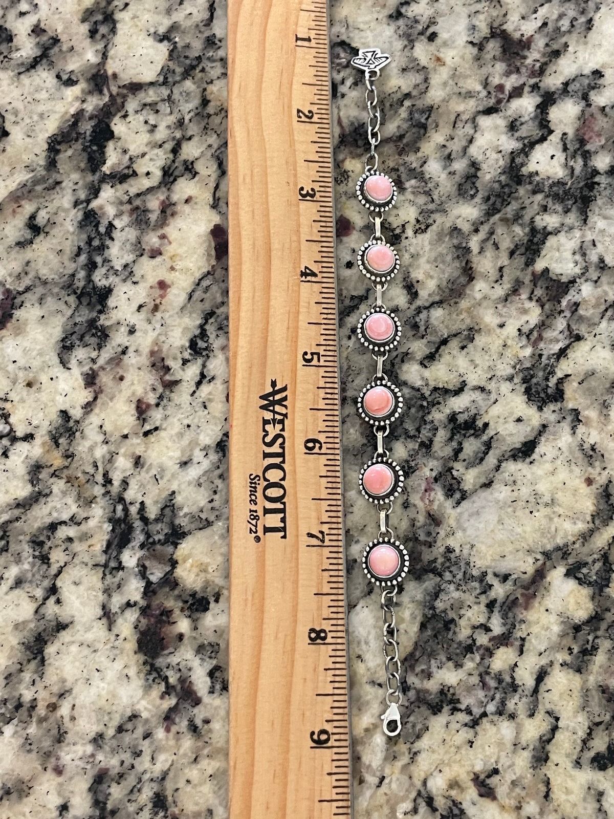 Pink Conch Link Bracelet | 925 Sterling Silver G729