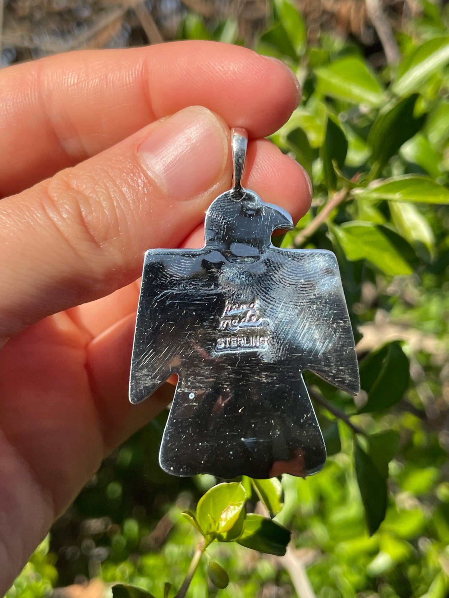 Turquoise Thunderbird Pendant | Sterling Silver 925 B693