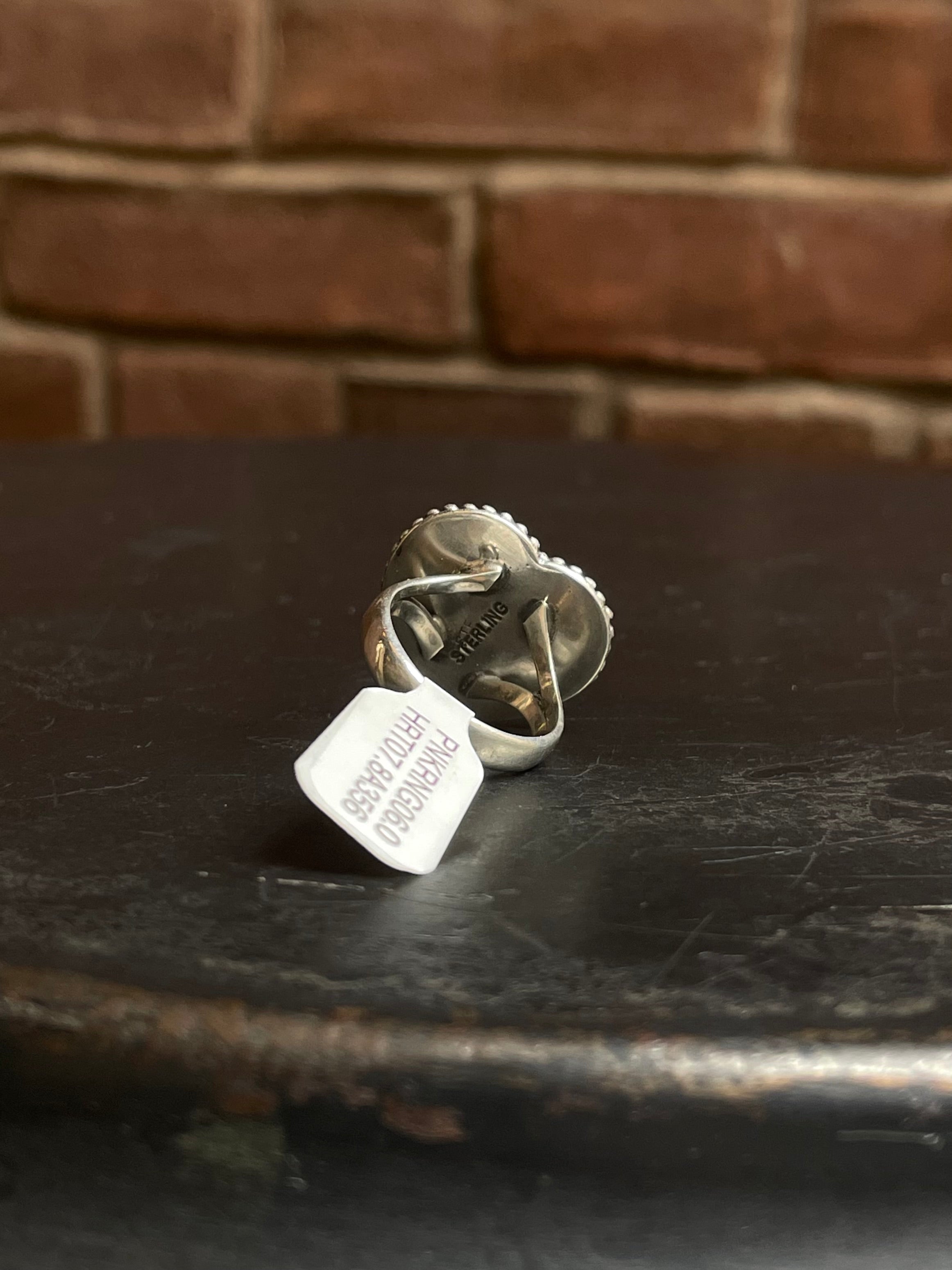 Heart-Shaped Pink Conch Ring | Sterling Silver | Size 6 | A356