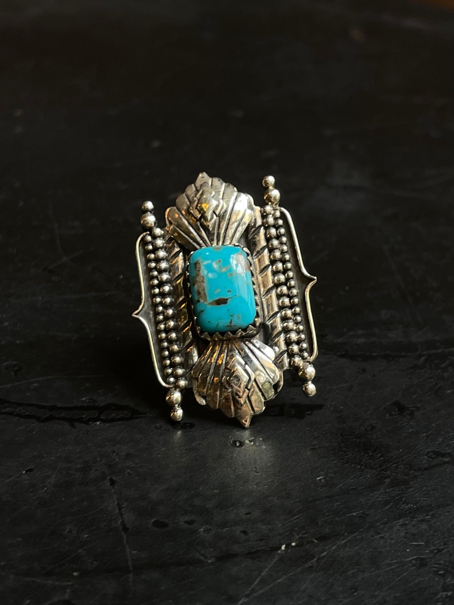 Kingman Turquoise Ring Size 6 | 925 Sterling Silver Southwest E156