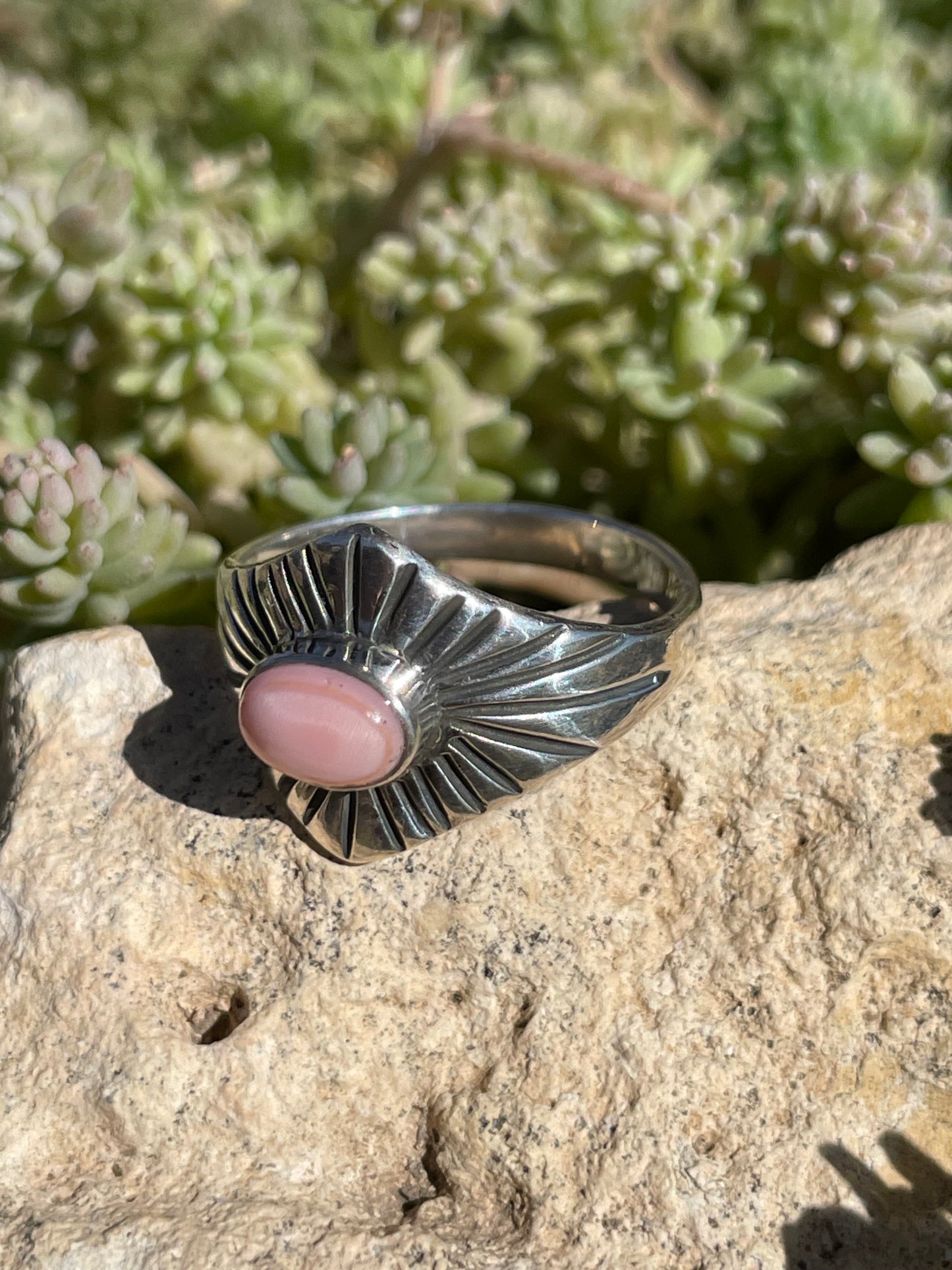 Pink Conch Ring Size 8.75 | 925 Sterling Silver Southwest B985