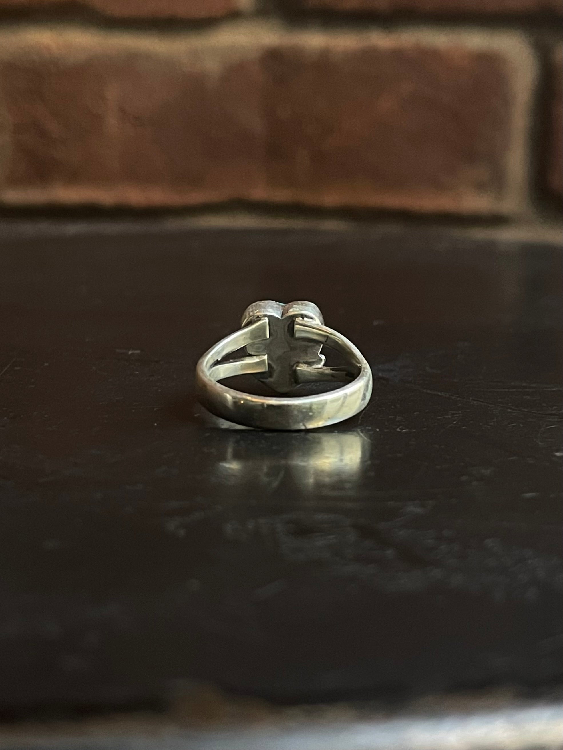 Kingman Turquoise Heart Ring | Sterling Silver | Size 6 G383