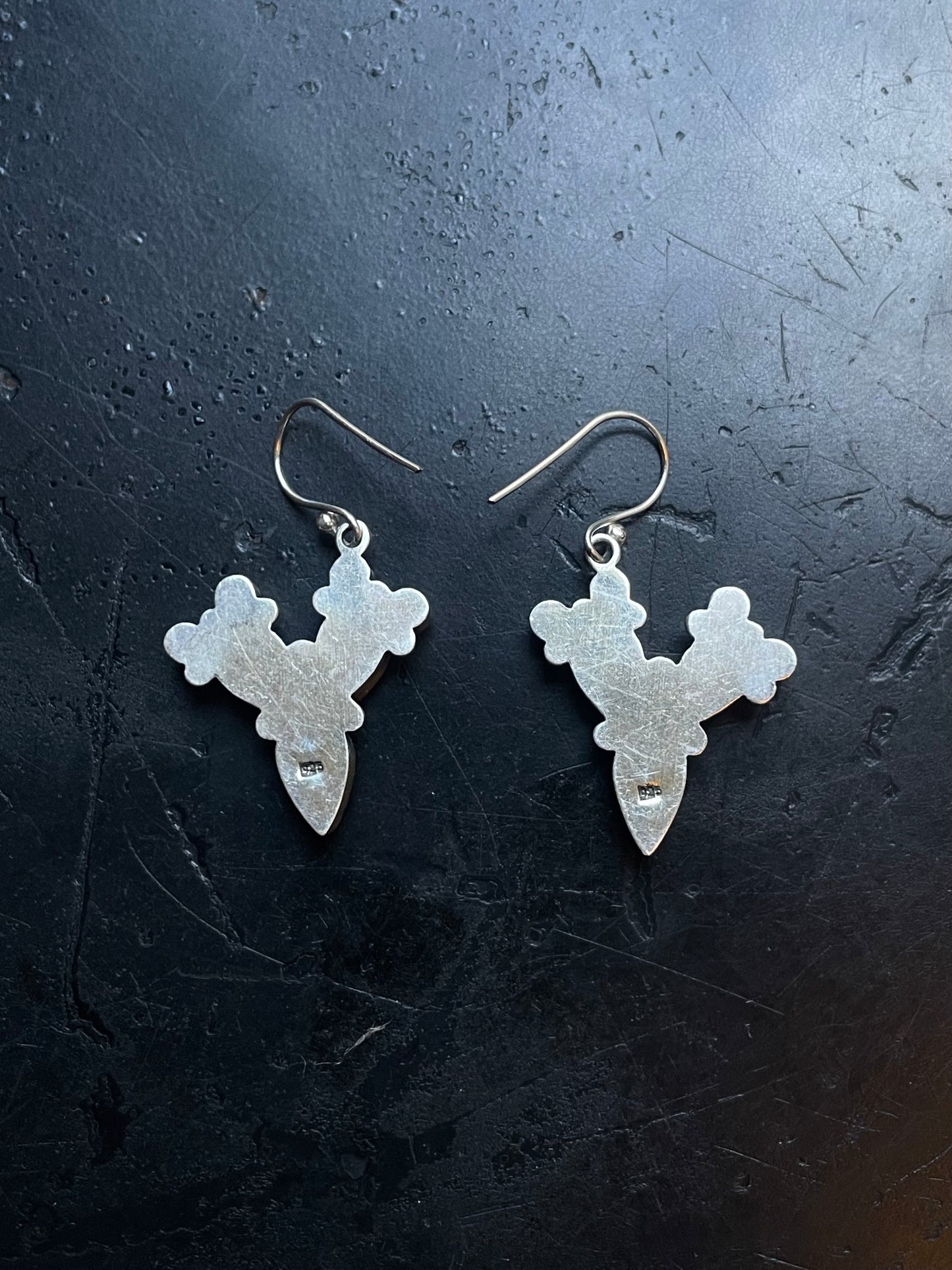 Turquoise Italian Coral Hook Earrings | Sterling Silver E651