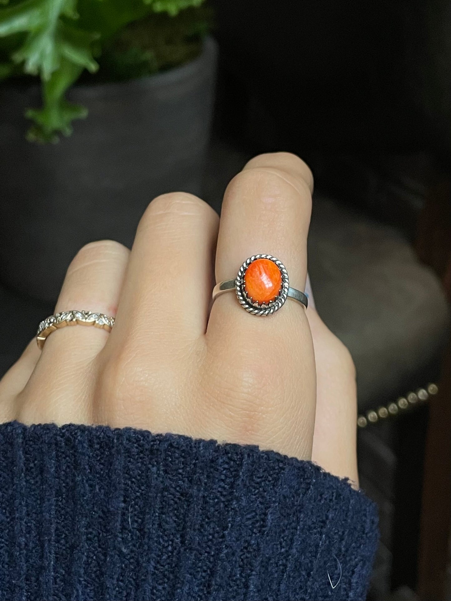 Spiny Oyster Ring Size 8 | 925 Sterling Silver G230