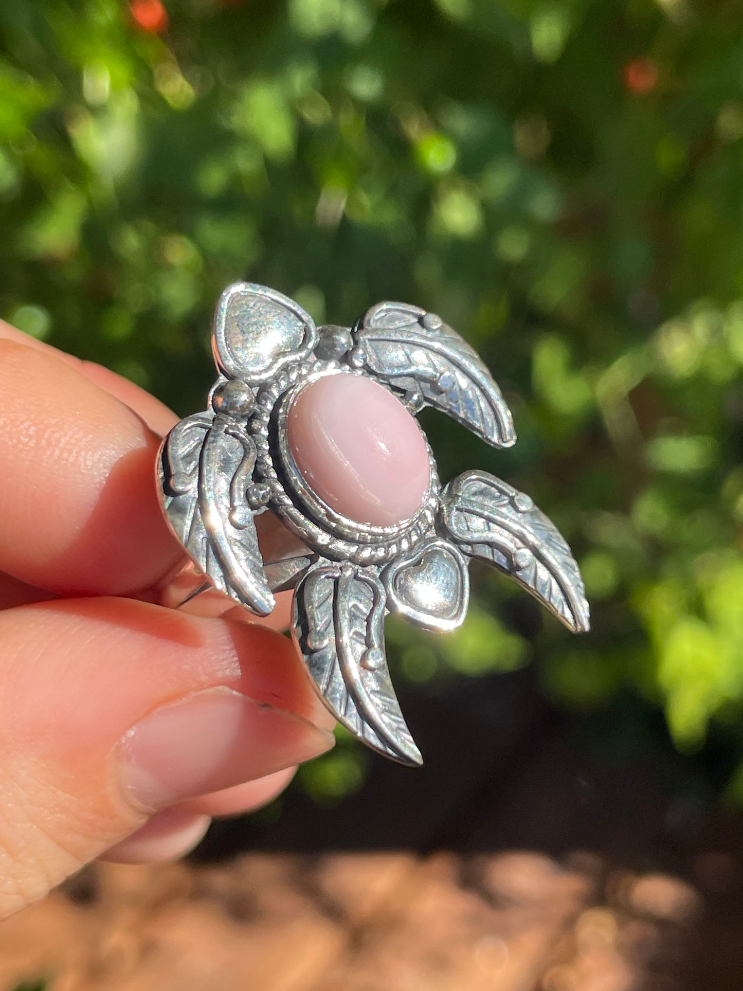 Pink Conch Turtle Ring | 925 Sterling Silver | Size 7.5 Z8