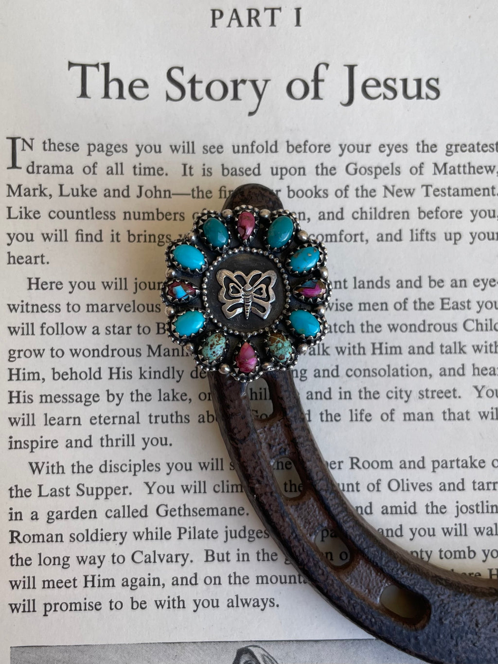 Dahlia Turquoise Cluster Ring | 925 Sterling Silver | Size 6.25 G829