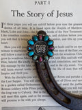 Dahlia Turquoise Cluster Ring | 925 Sterling Silver | Size 6.25 G829