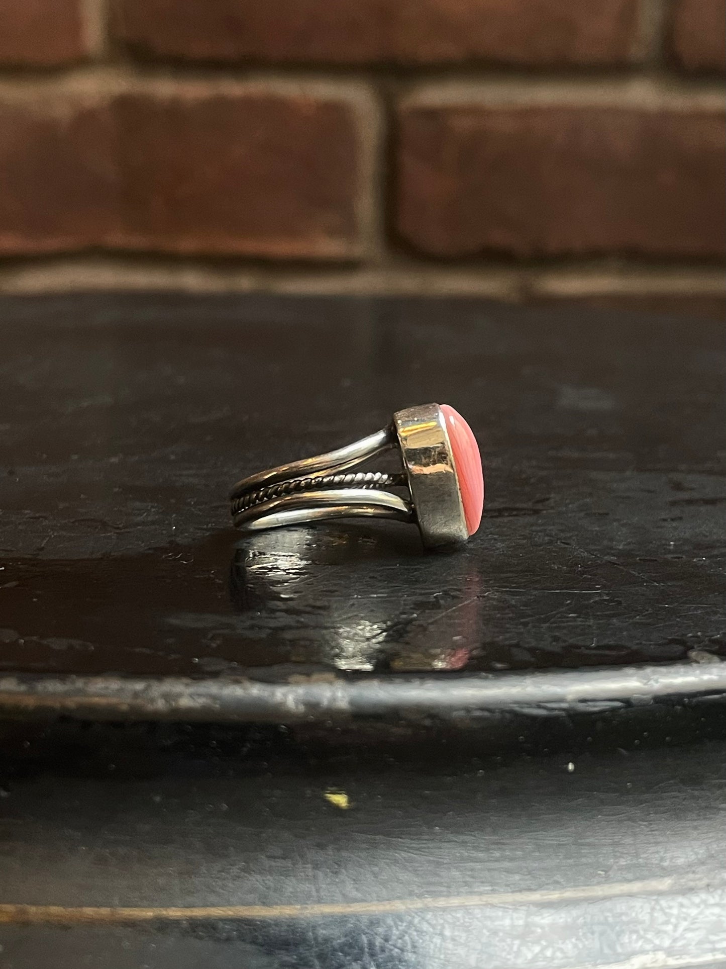 Pink Conch Heart Ring Size 6.5 | 925 Sterling Silver G115
