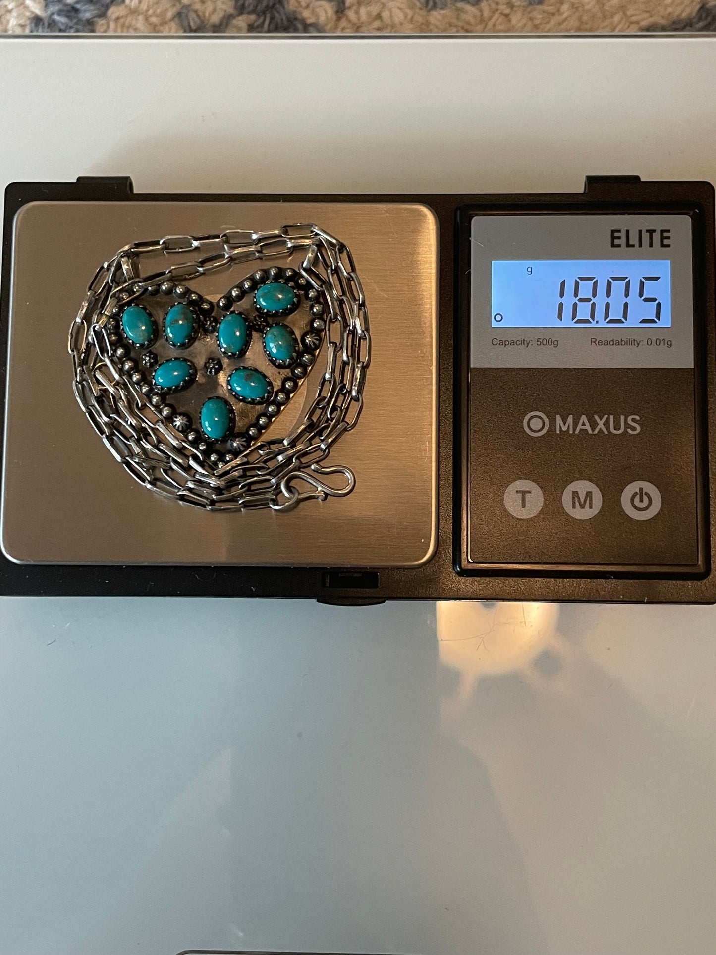 Kingman Turquoise Heart Necklace | Sterling Silver E939