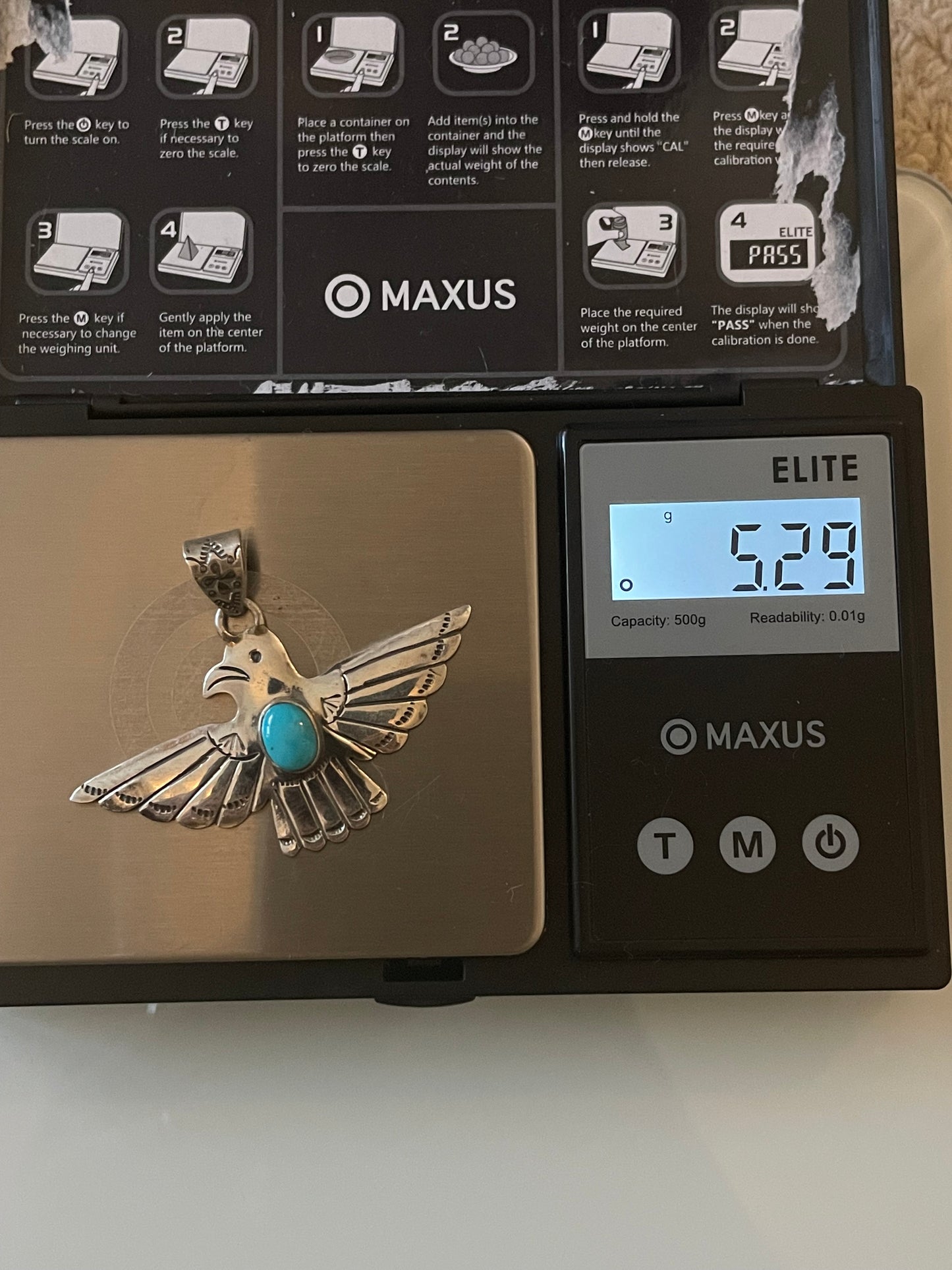 Turquoise Thunderbird Pendant | 925 Sterling Silver E511