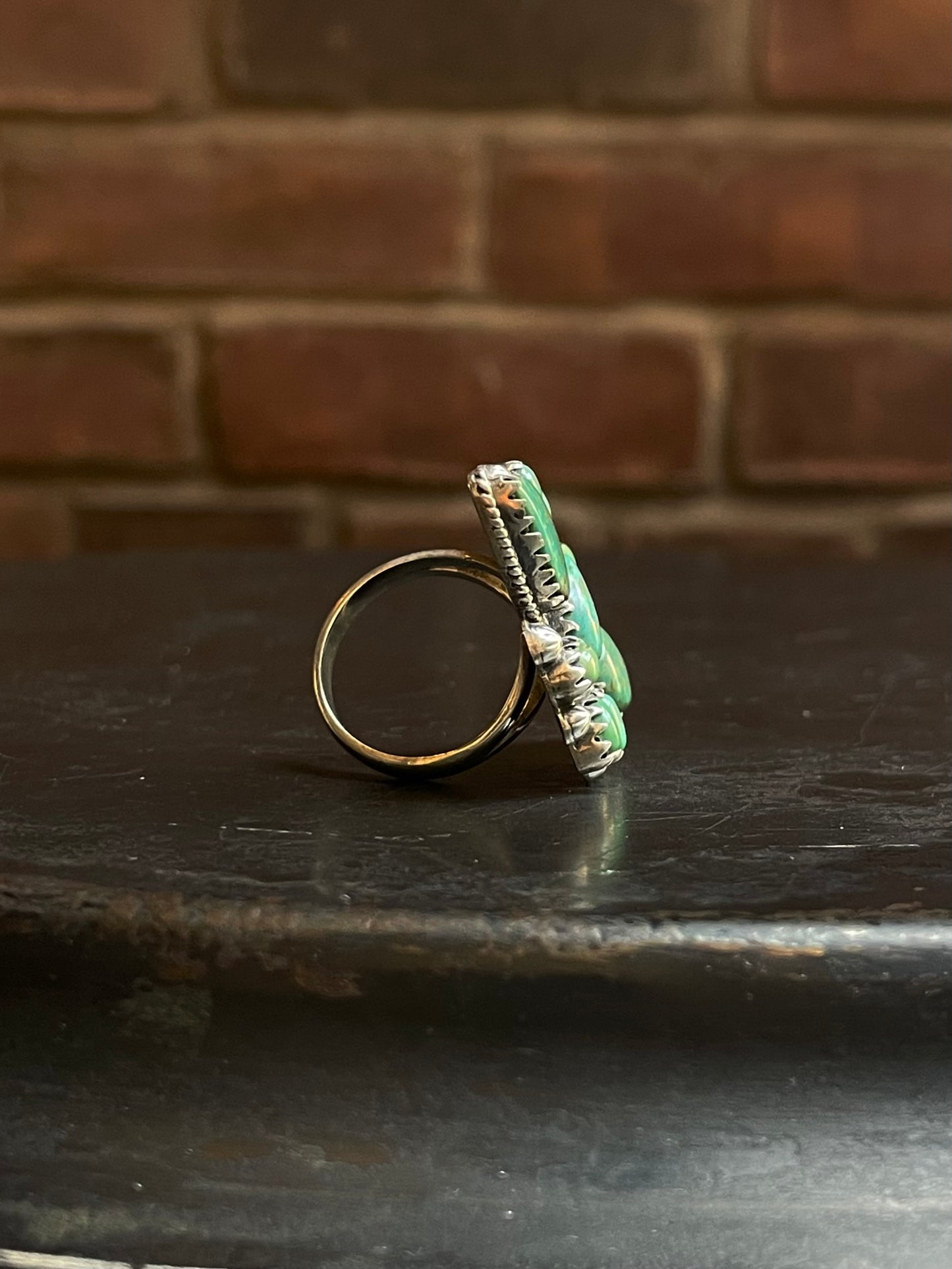 Turquoise Statement Ring Size 8 | Sterling Silver E859