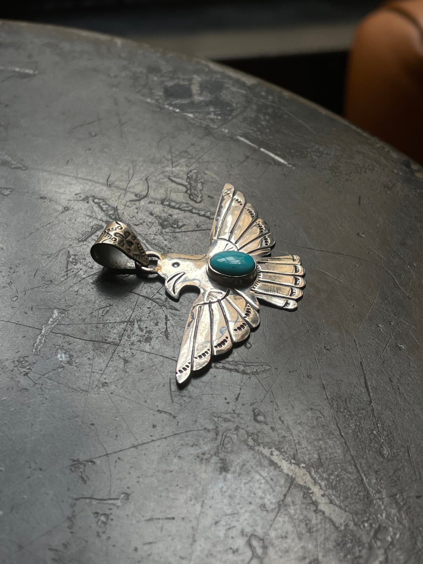Turquoise Thunderbird Pendant | 925 Sterling Silver E511