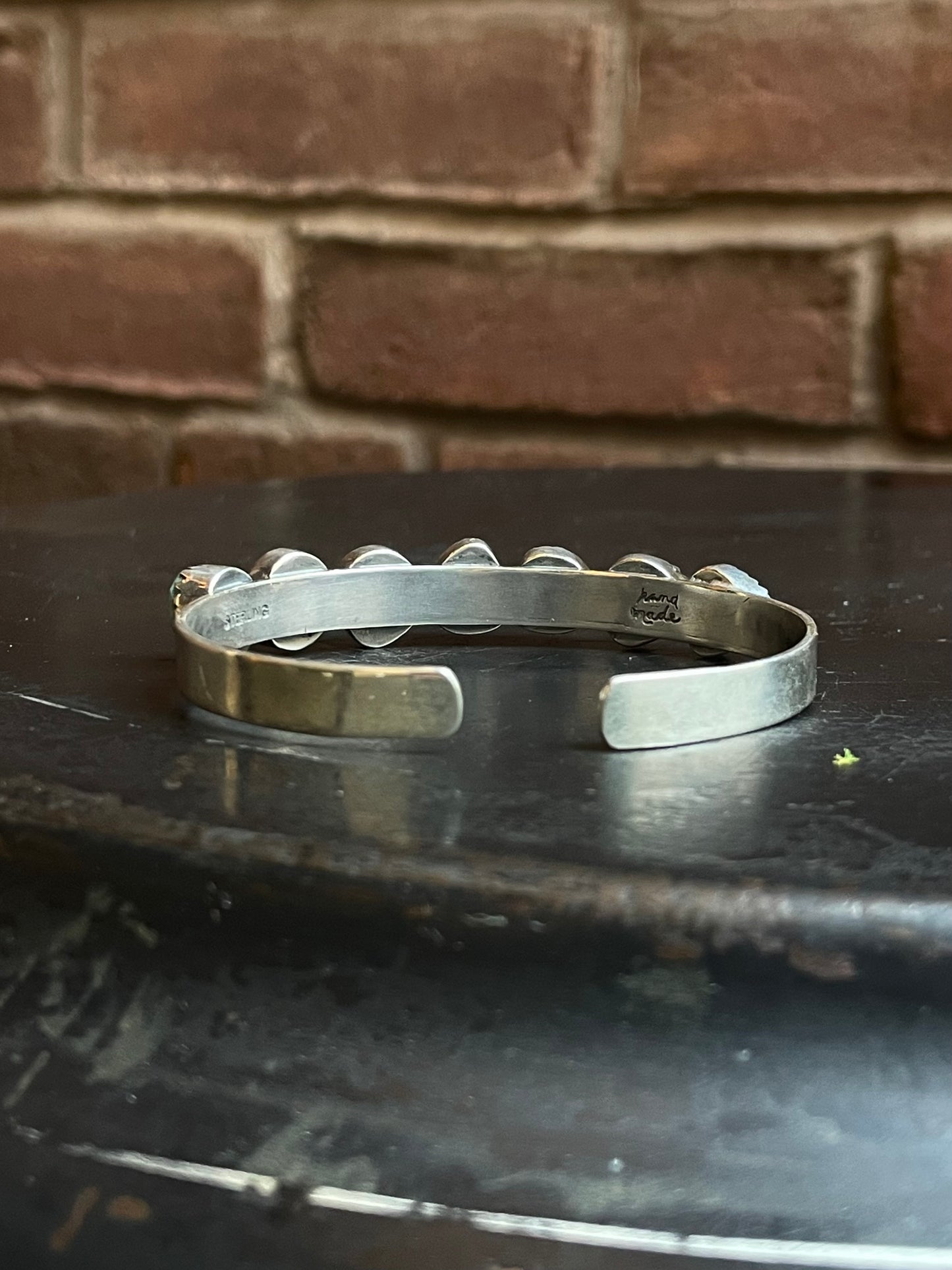 Kingman Turquoise Cuff | Mixed Shape Row | 925 Silver E539