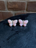 Pink Conch Butterfly Stud Earrings | 925 Sterling Silver E407