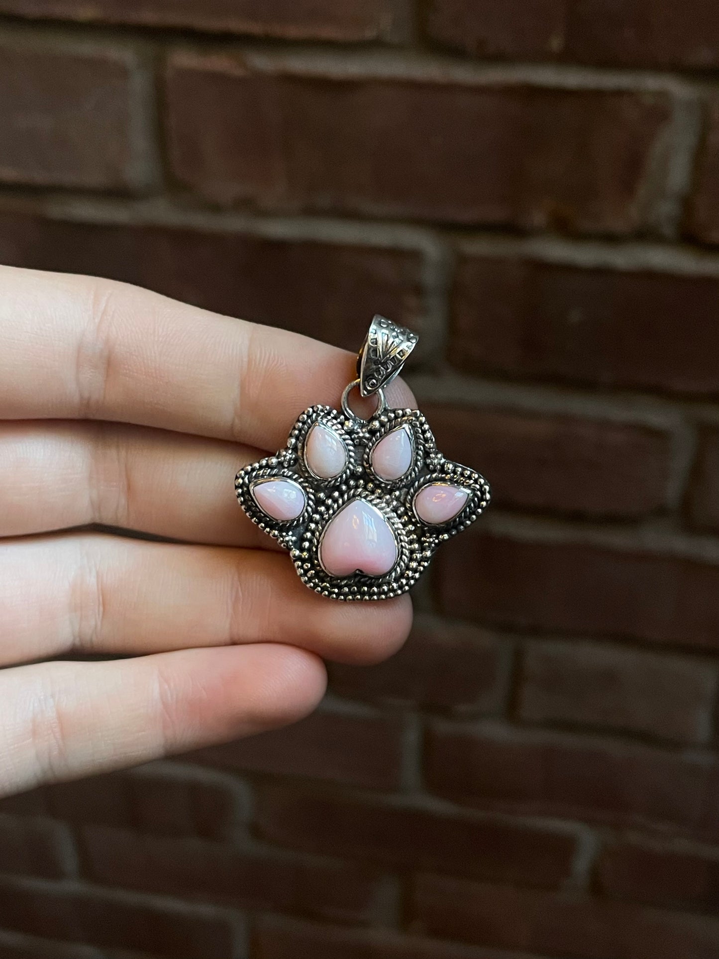 Pink Conch Paw Pendant | Sterling Silver 925 C687