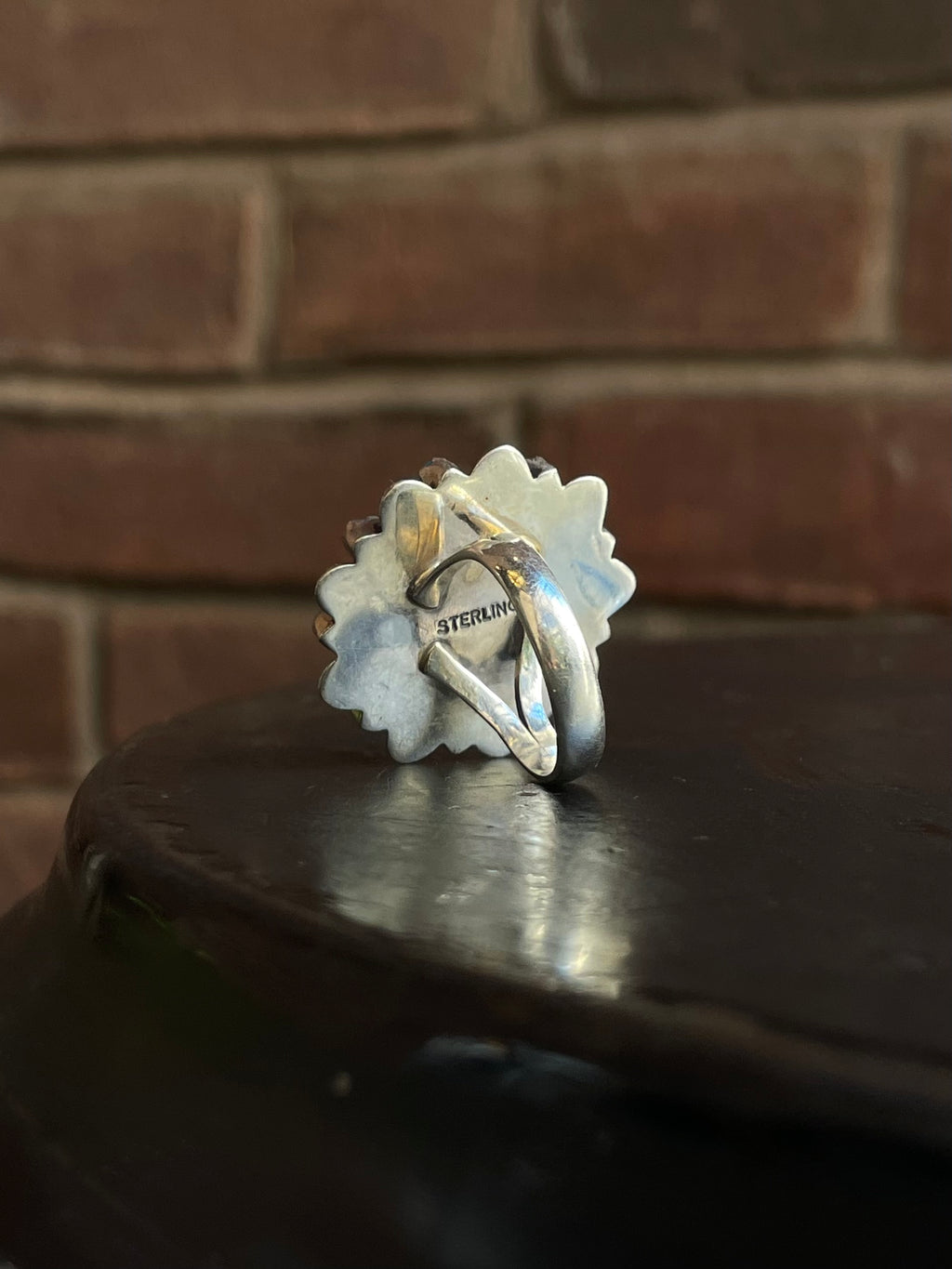 Kingman Turquoise Flower Cluster Ring Size 6.75 | 925 Sterling Silver G577