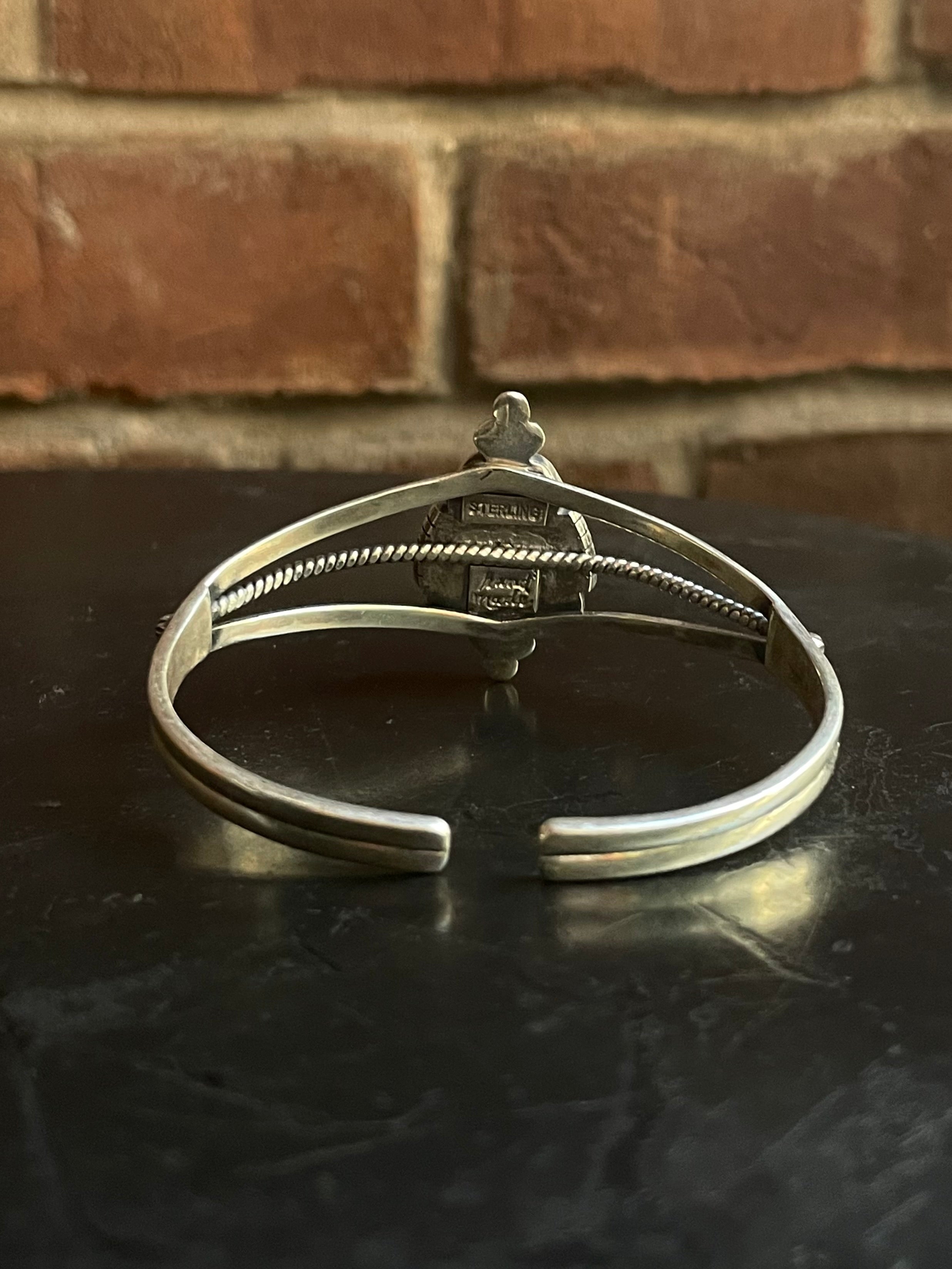 Kingman Turquoise Teardrop Cuff Bracelet | 925 Sterling Silver G679