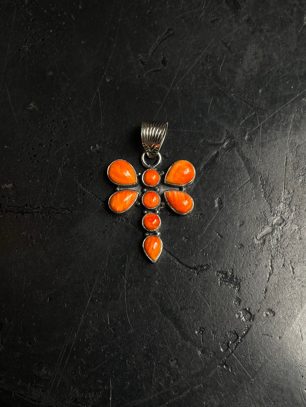 Spiny Oyster Dragonfly Pendant | 925 Sterling Silver C964