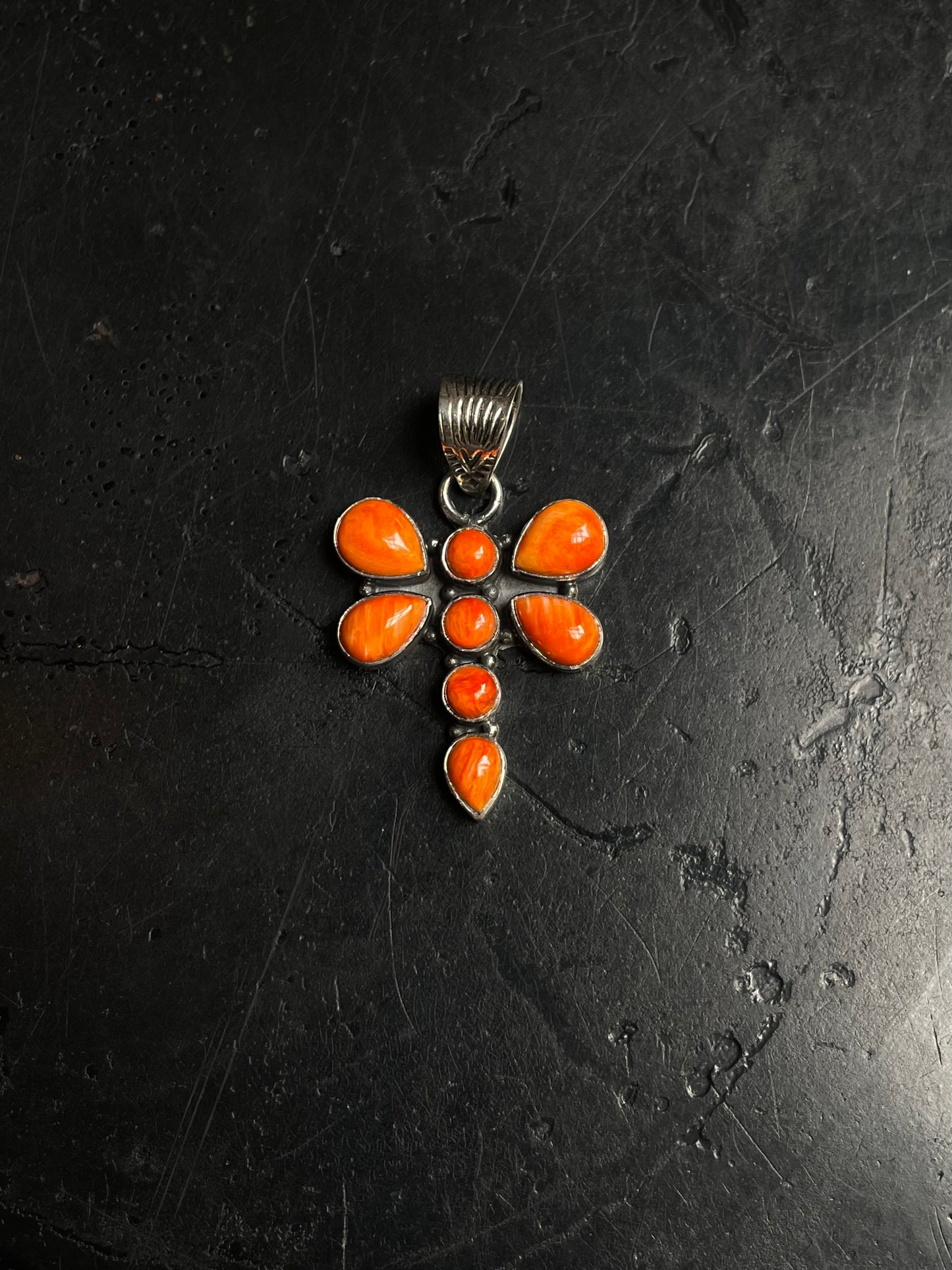 Spiny Oyster Dragonfly Pendant | 925 Sterling Silver C964