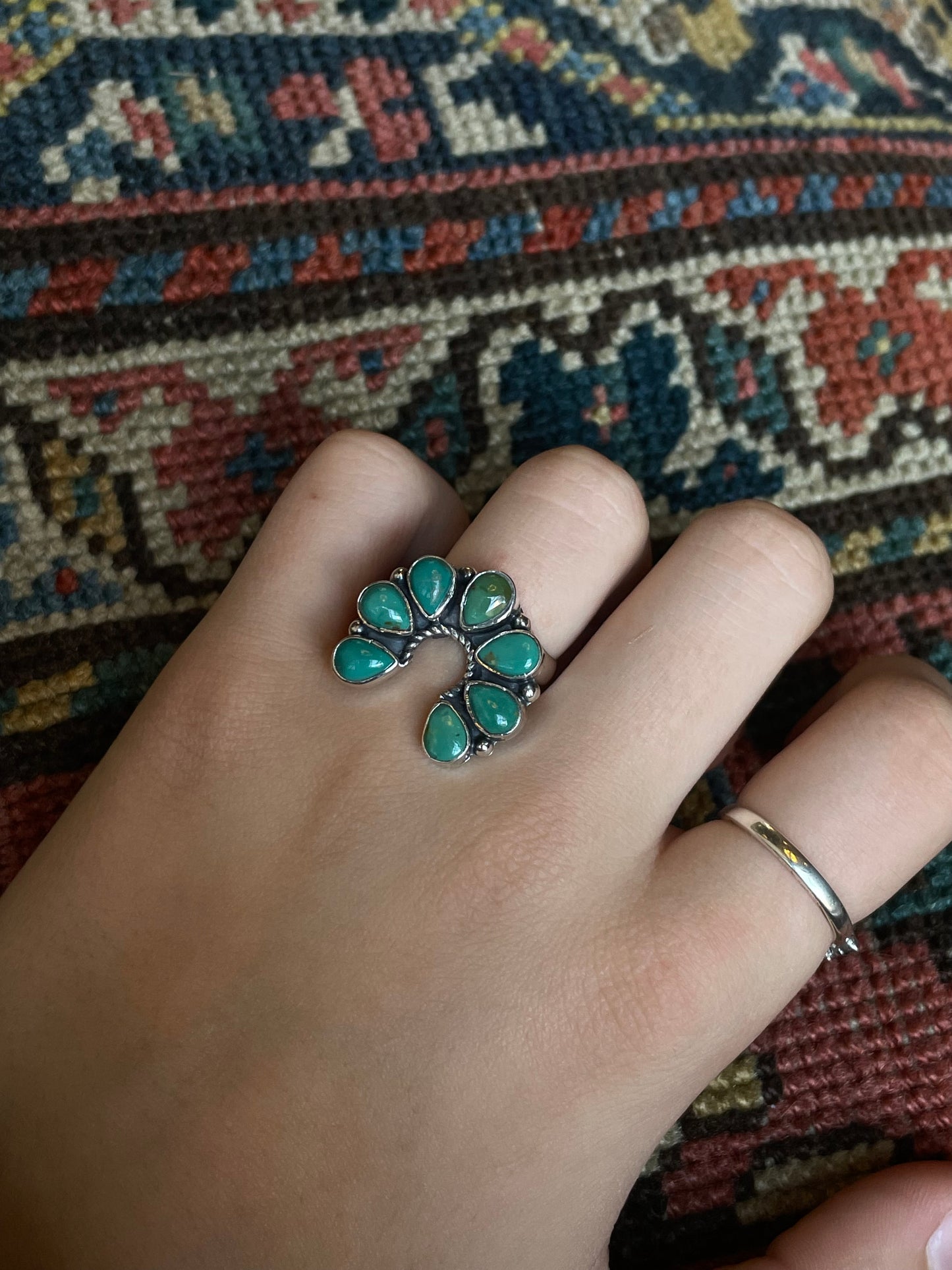 Turquoise Naja Ring | Sterling Silver 925 Size 8 C716