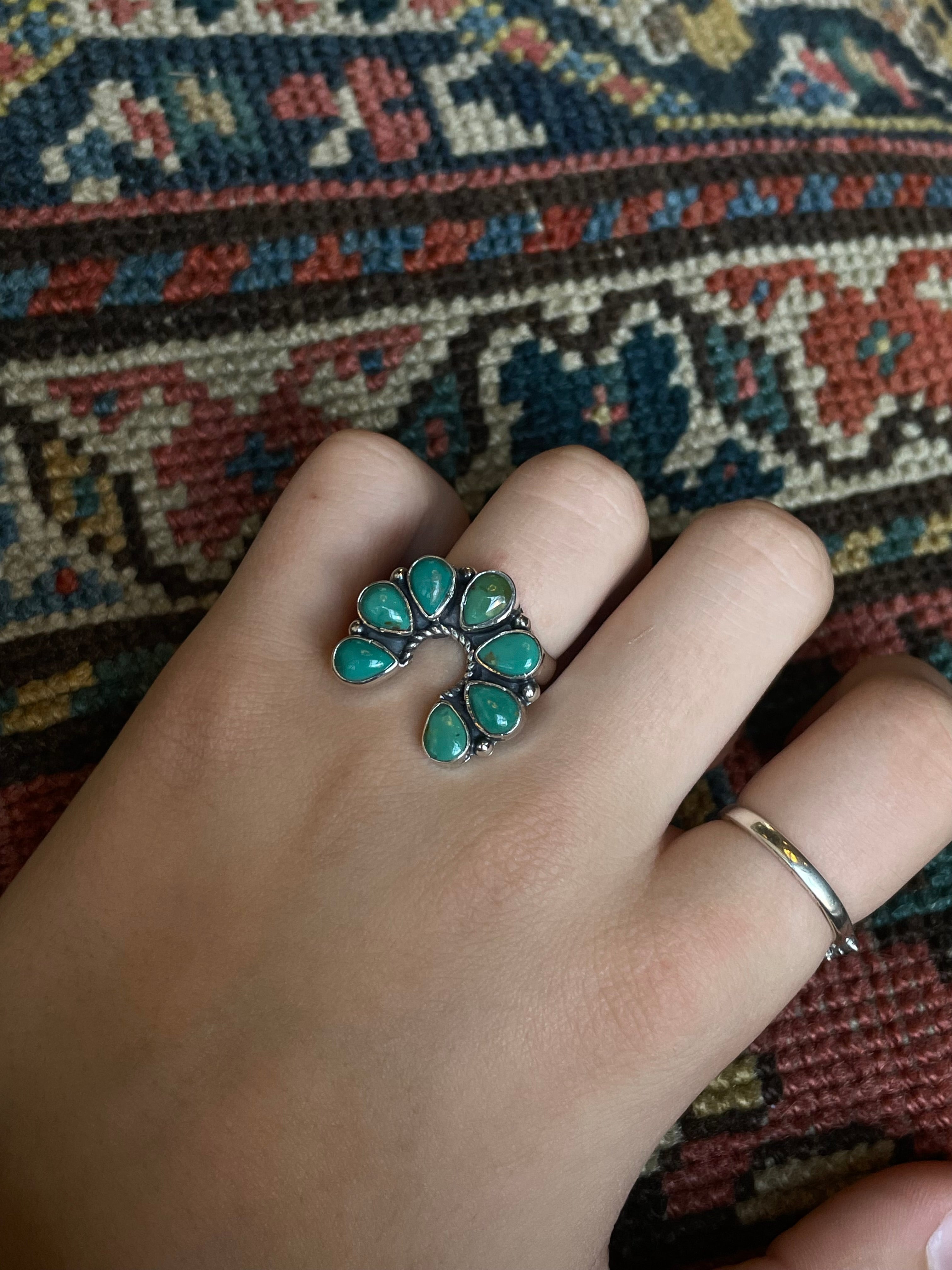 Turquoise Naja Ring | Sterling Silver 925 Size 8 C716