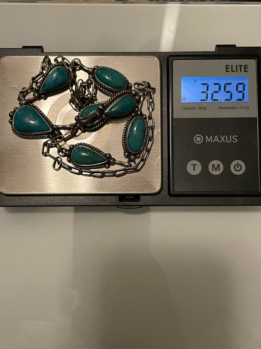Kingman Turquoise Lariat Necklace | 925 Sterling Silver G410