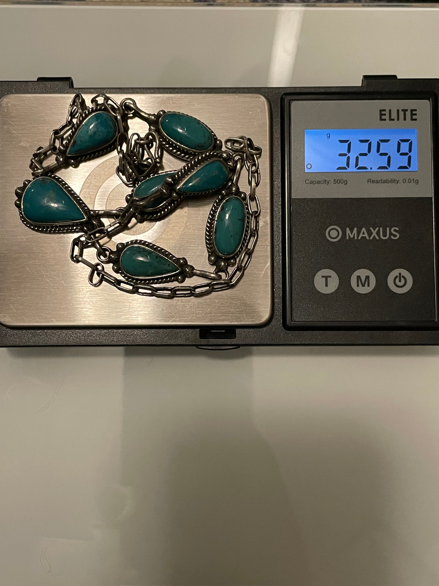 Kingman Turquoise Lariat Necklace | 925 Sterling Silver G410