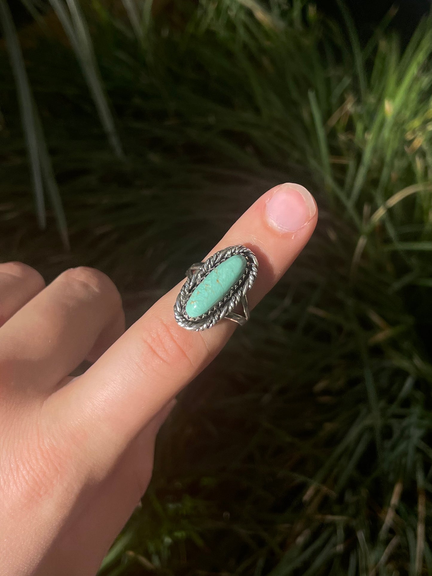 Turquoise Oval Ring Size 6 | 925 Sterling Silver C869