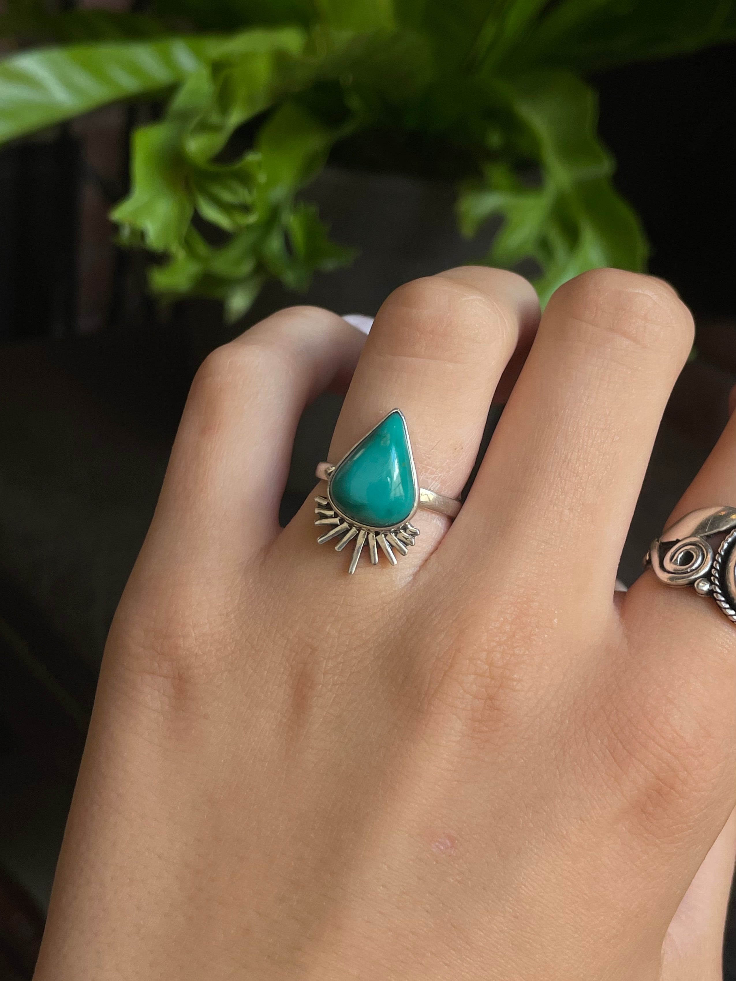Kingman Turquoise Ring Size 6.75 | 925 Sterling Silver G560