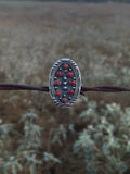 Red Coral Multi-Stone Ring | 925 Sterling Silver Size 8.25 G826