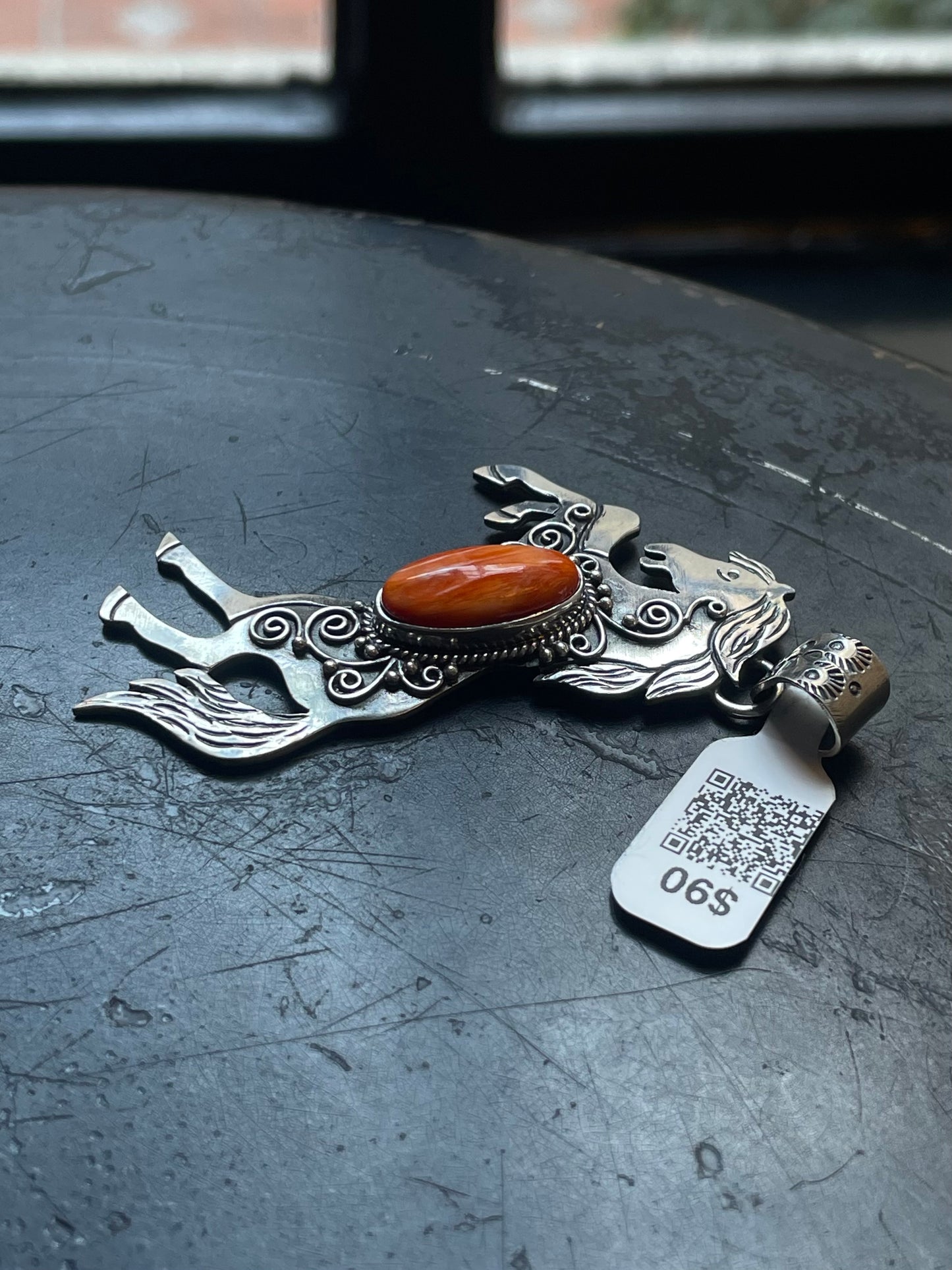 Spiny Oyster Horse Pendant | Sterling Silver | A587