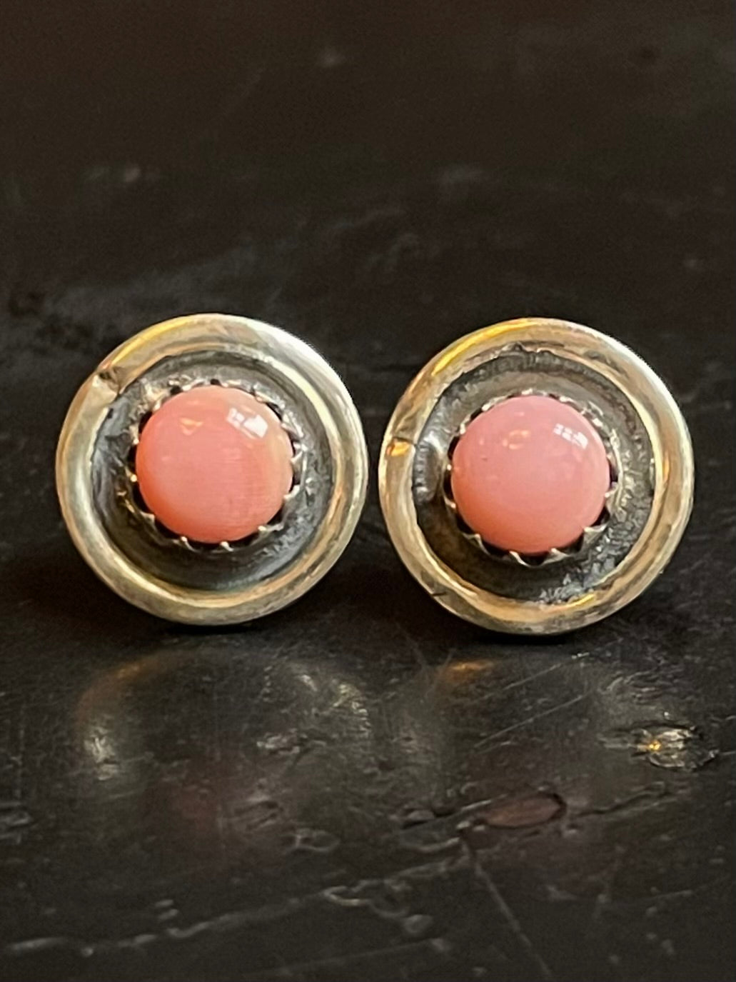 Pink Conch Stud Earrings | 925 Sterling Silver G182