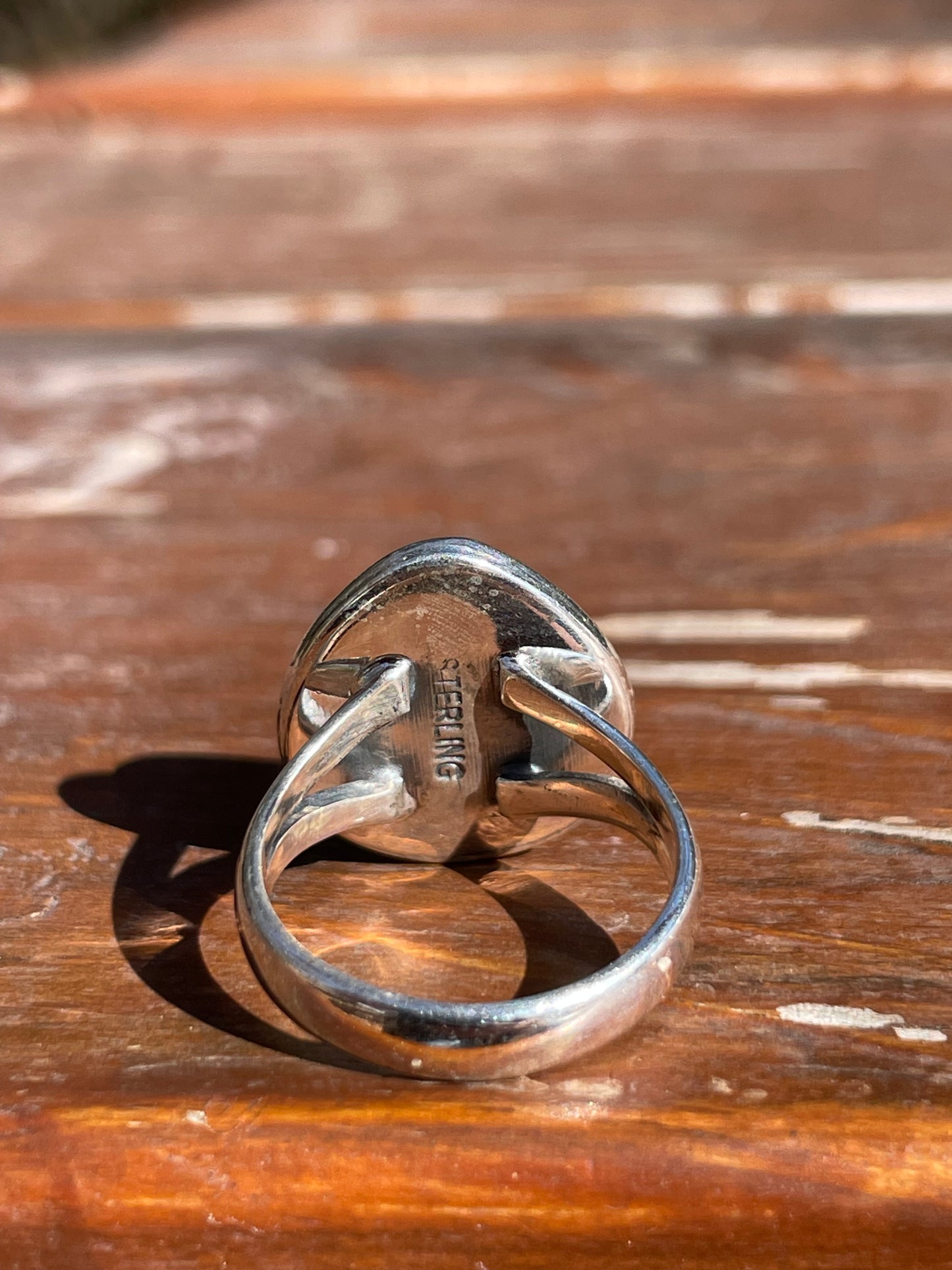 Pink Conch Teardrop Ring Size 6 | 925 Sterling Silver Southwest D104