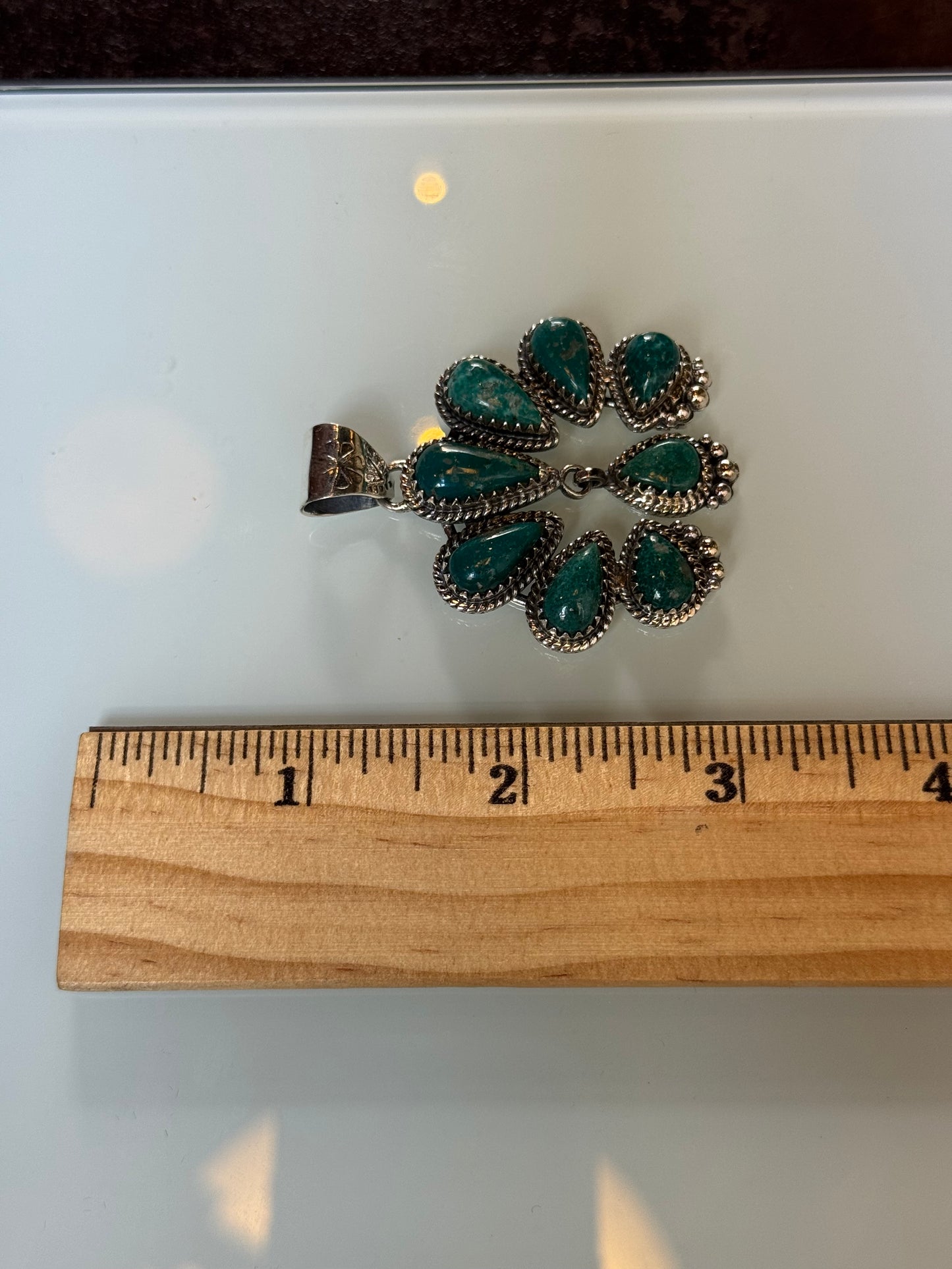 Turquoise Teardrop Pendant | Sterling Silver | A623