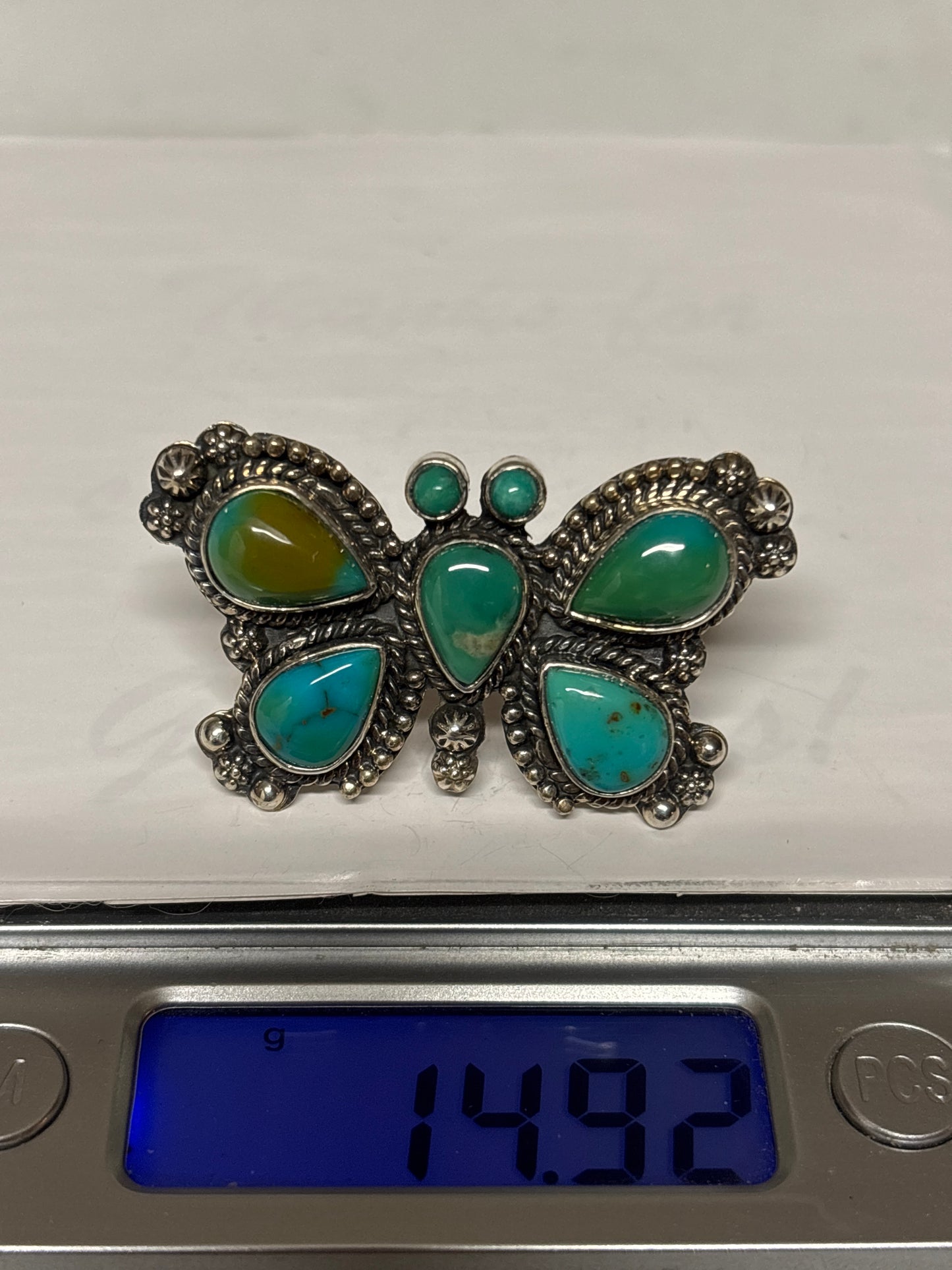 Turquoise Butterfly Ring Size 6 | 925 Sterling Silver C934