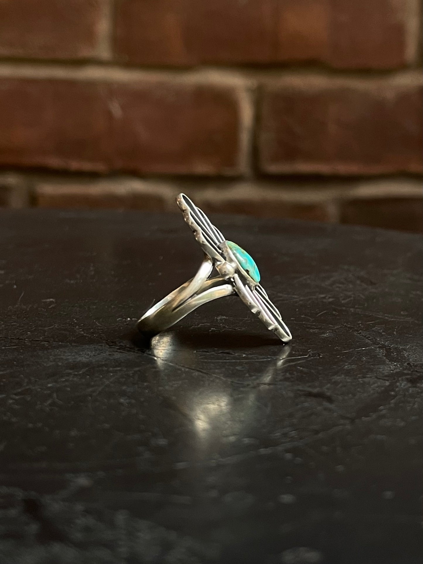 Kingman Turquoise Ring | Sterling Silver | Size 6 G318