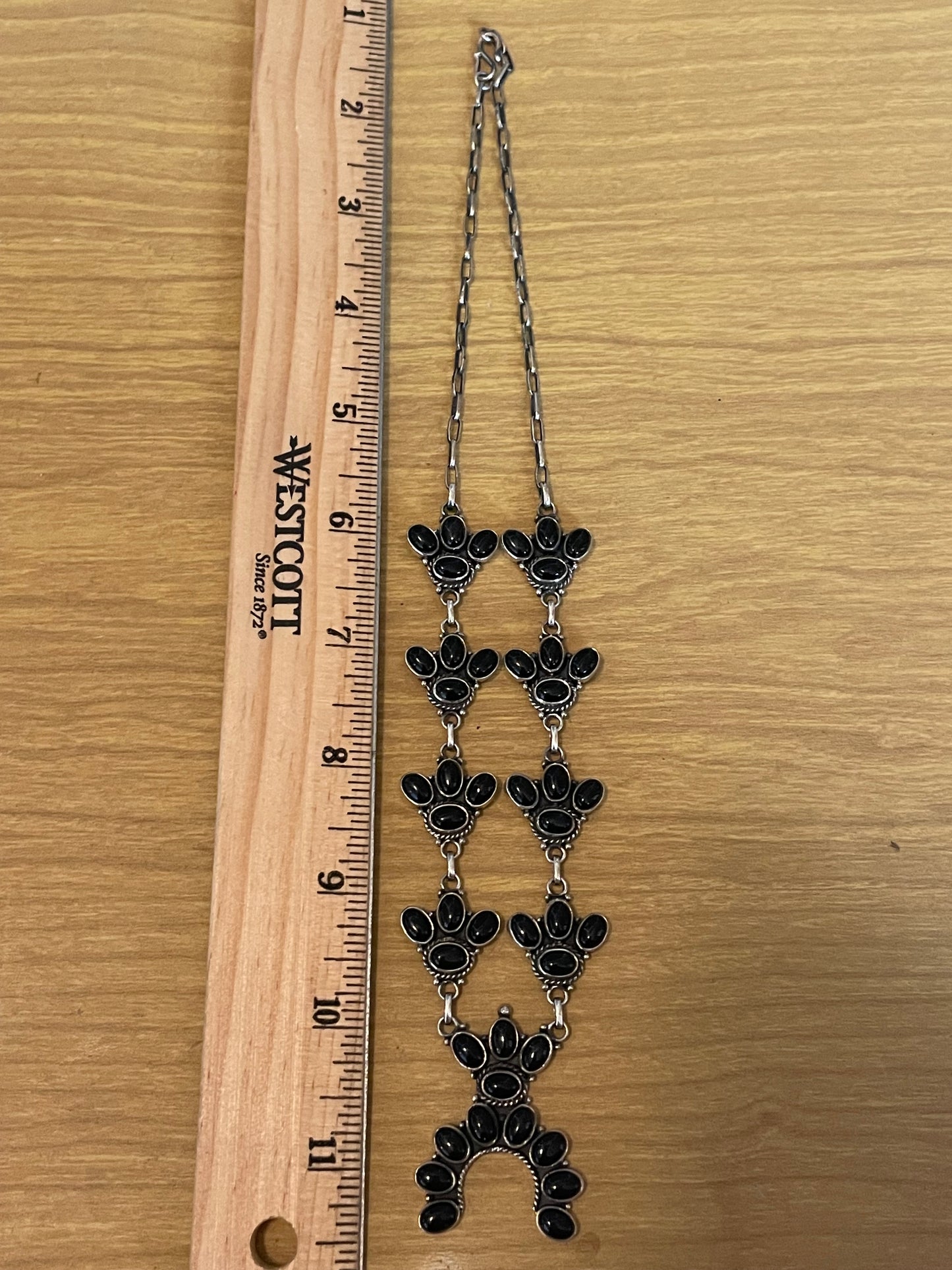 Black Onyx Naja Lariat Necklace | Sterling Silver G333