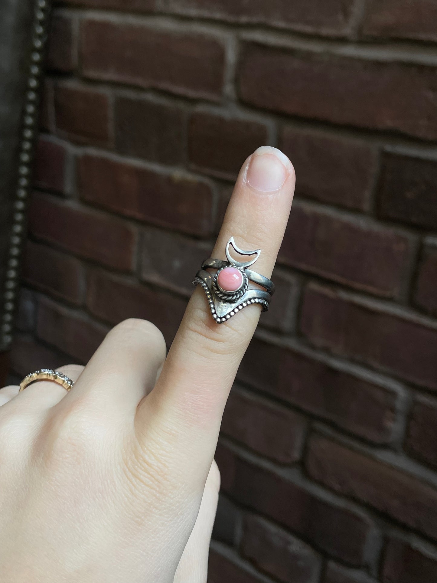 Pink Conch Ring Size 7 | 925 Sterling Silver Southwest E174