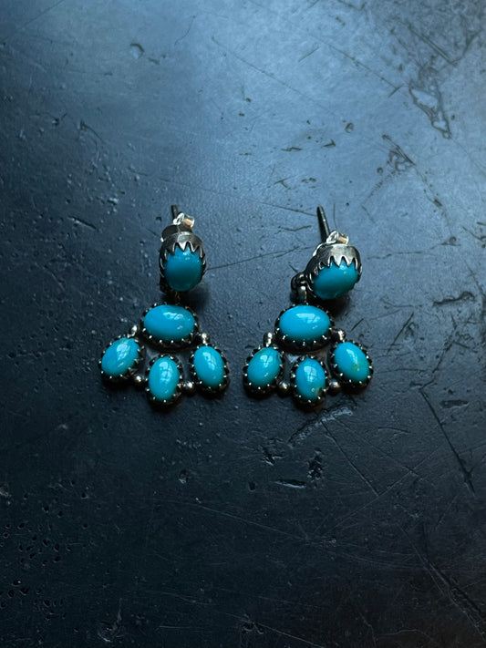 Kingman Turquoise Drop Earrings | 925 Sterling Silver E398