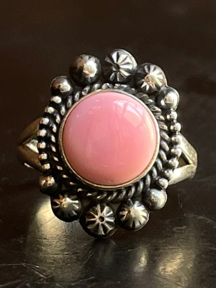 Pink Conch Ring Size 9 | 925 Sterling Silver G529