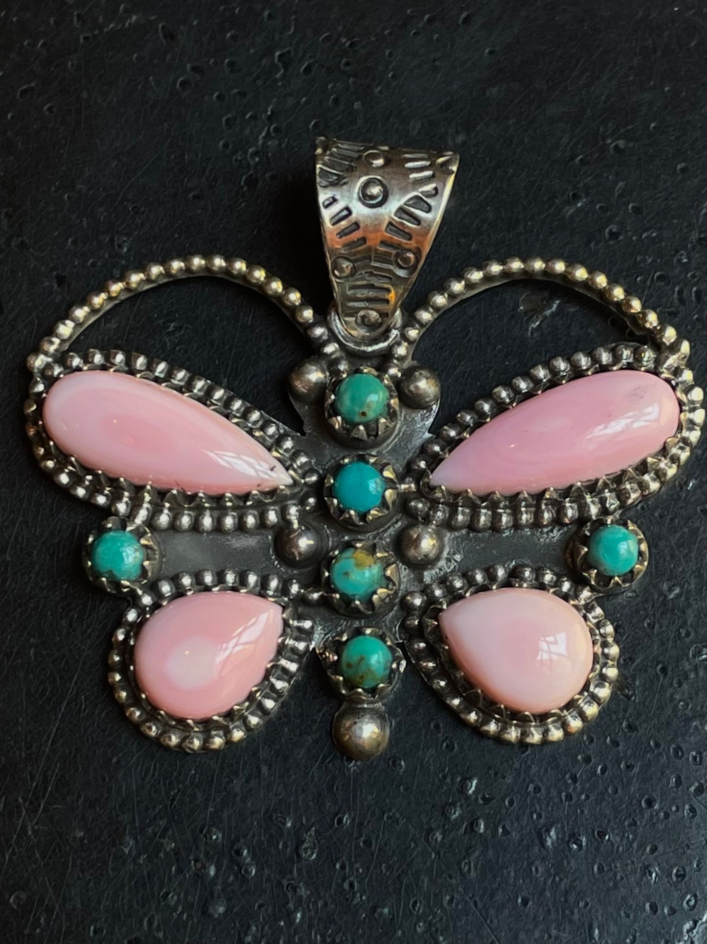 Pink Conch Butterfly Pendant | Sterling Silver G454