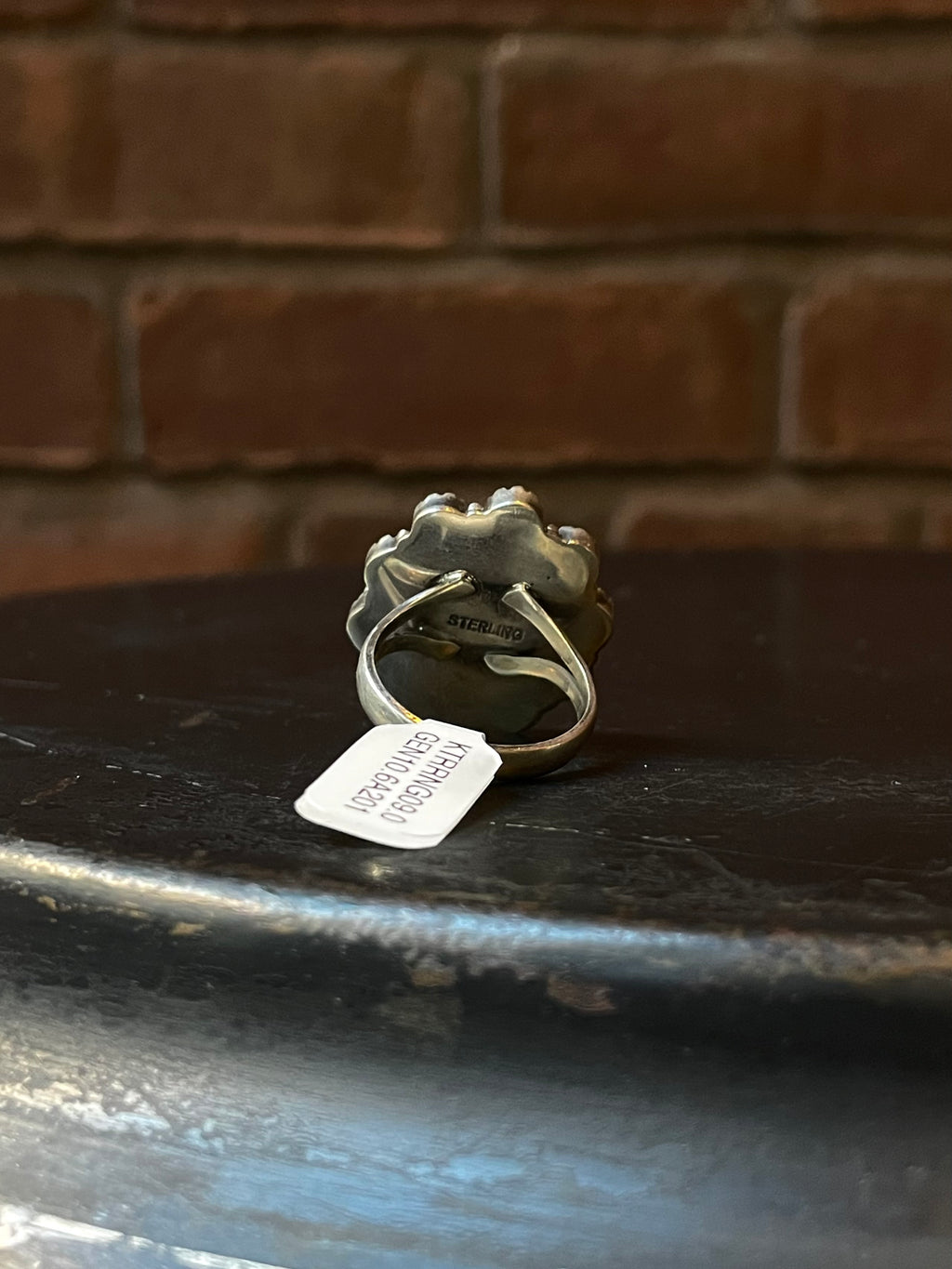 Kingman Turquoise Coral Cluster Ring | Sterling Silver | Size 9 | A201