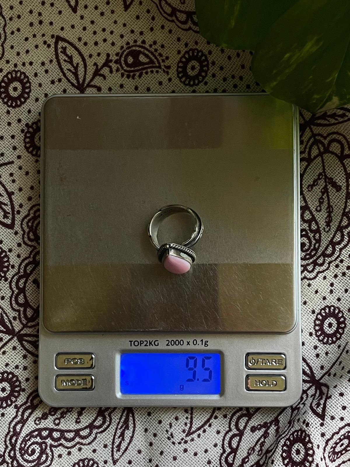 Pink Conch Teardrop Ring Size 7 | 925 Sterling Silver D268