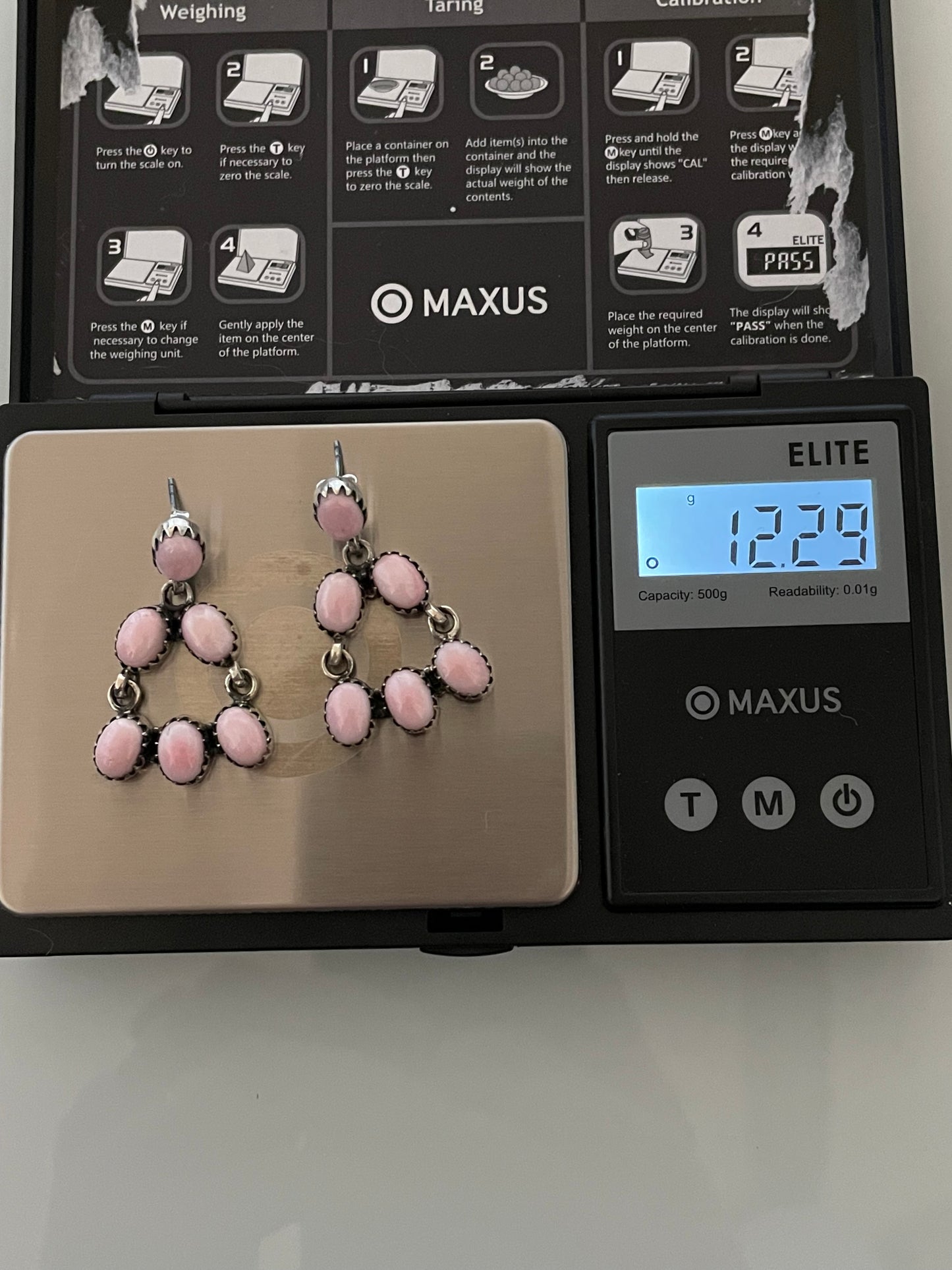 Pink Conch Drop Earrings | 925 Sterling Silver E378