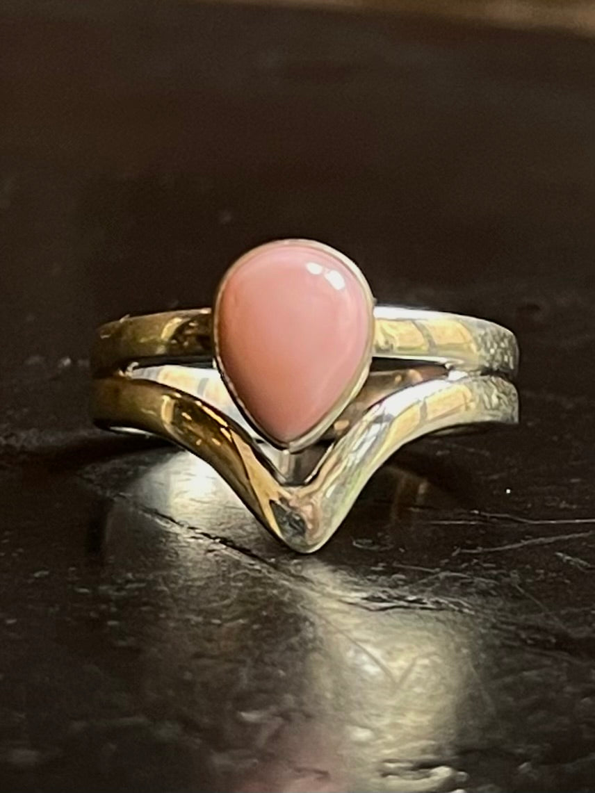 Pink Conch Ring Size 9 | 925 Sterling Silver G159