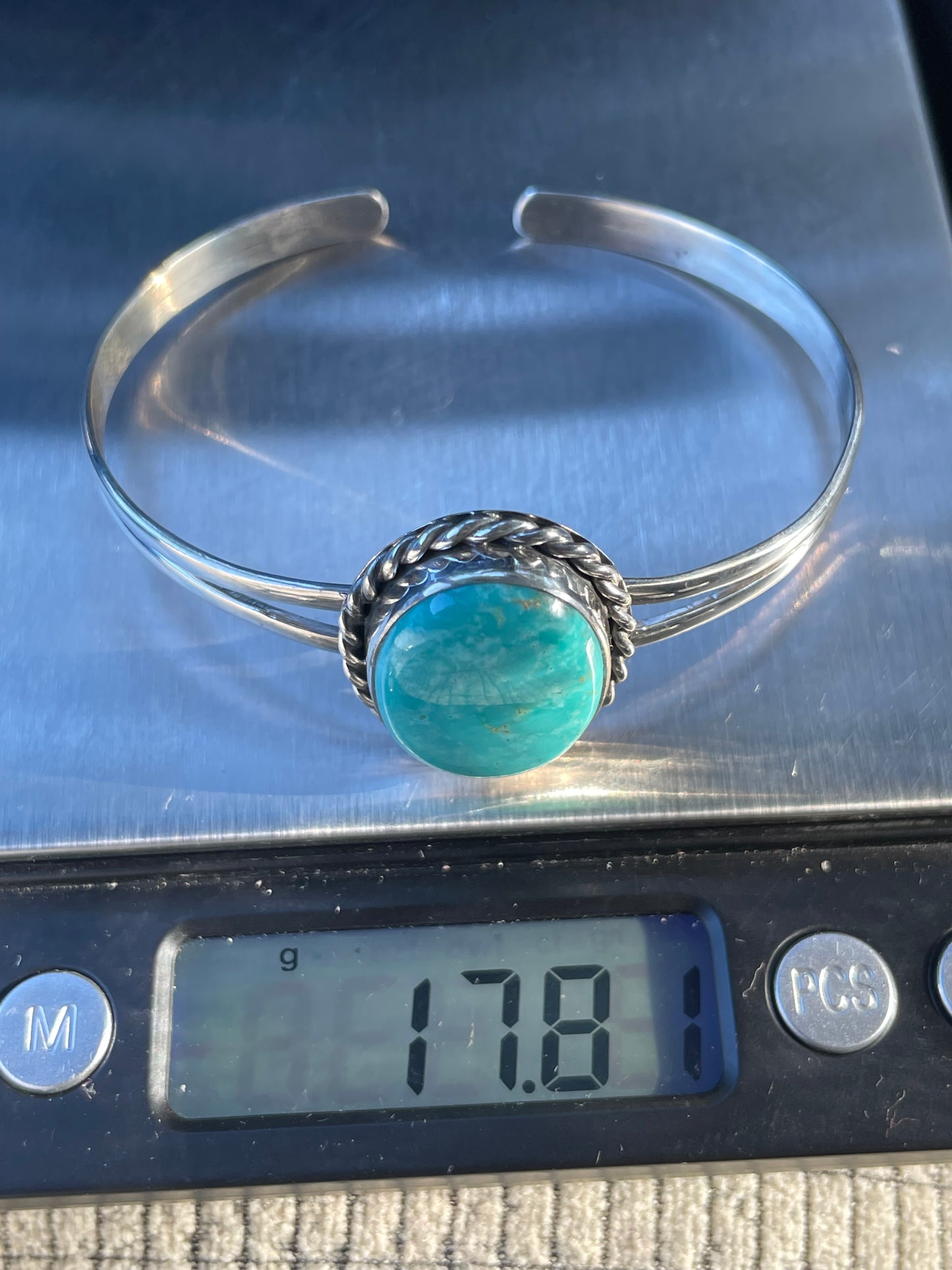 Kingman Turquoise Cuff Bracelet | 925 Sterling Silver D111