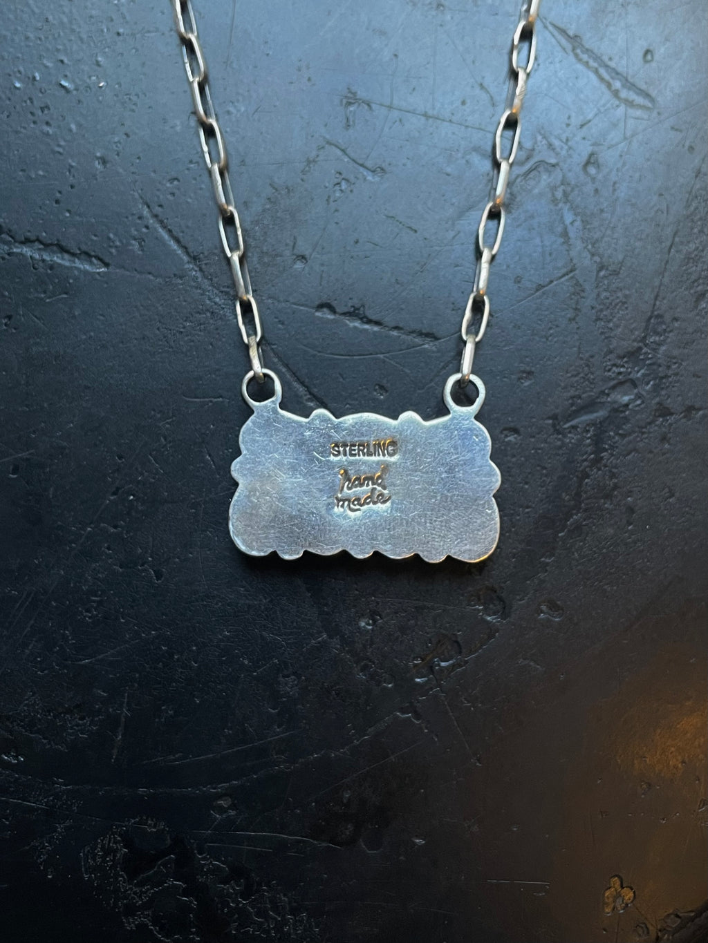 Kingman Turquoise Cluster Bar Necklace | 925 Sterling Silver E609