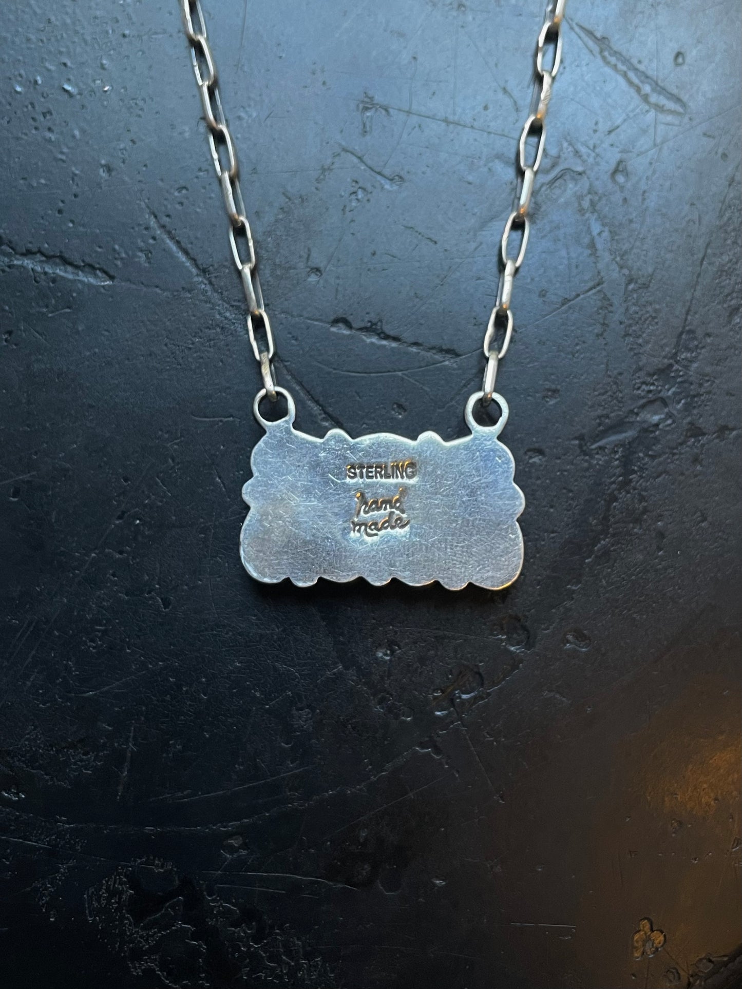 Kingman Turquoise Cluster Bar Necklace | 925 Sterling Silver E609