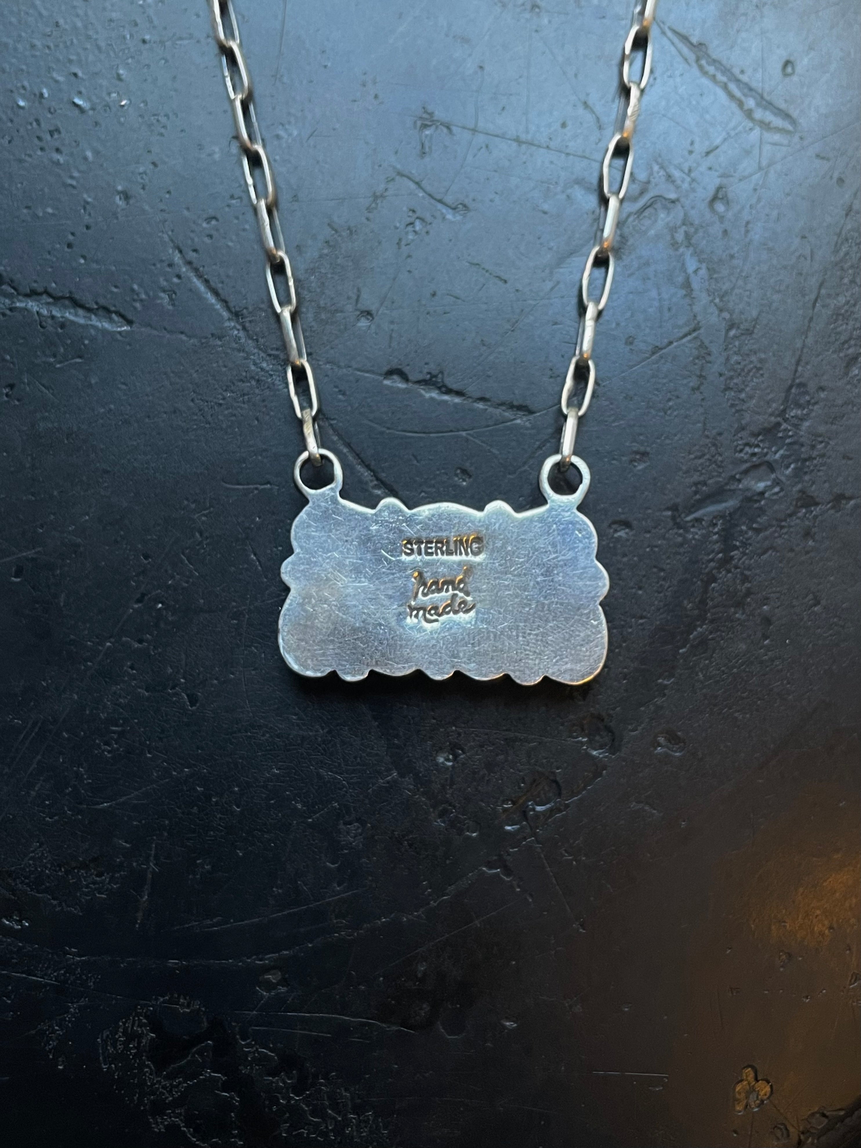 Kingman Turquoise Cluster Bar Necklace | 925 Sterling Silver E609
