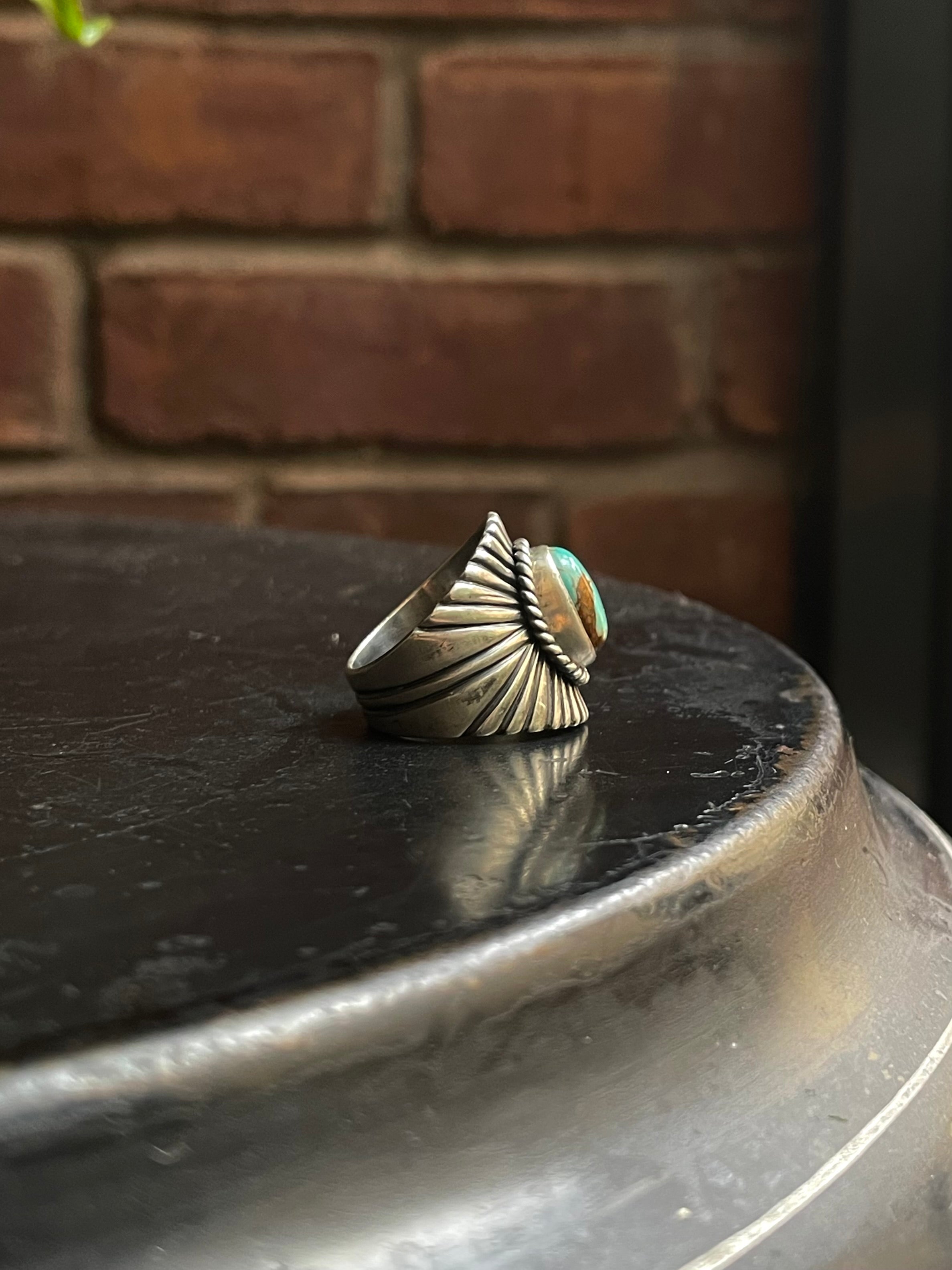 Kingman Turquoise Ring | 925 Sterling Silver | Size 7 E309